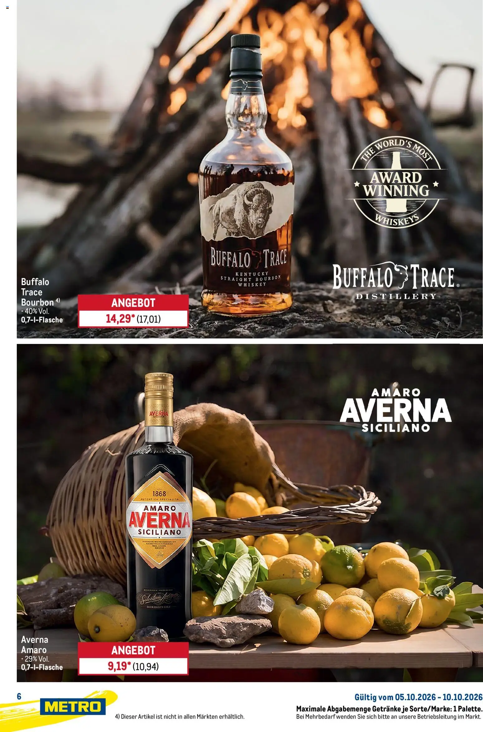 Metro Starke Marken – gültig ab 05.10.2026 | Seite: 6 | Produkte: Bourbon, Whiskey