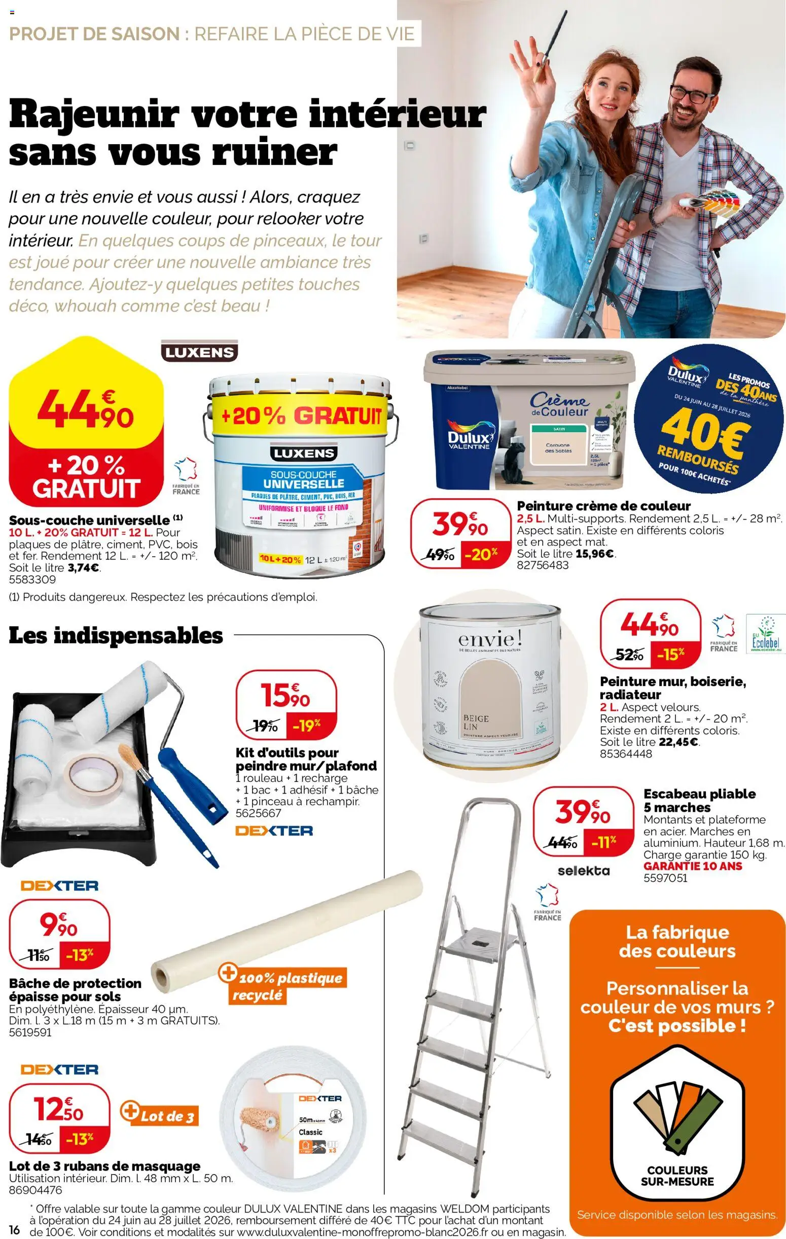 {H1} | Page: 16 | Produits: Vélo, Pinceau, Escabeau, Crème