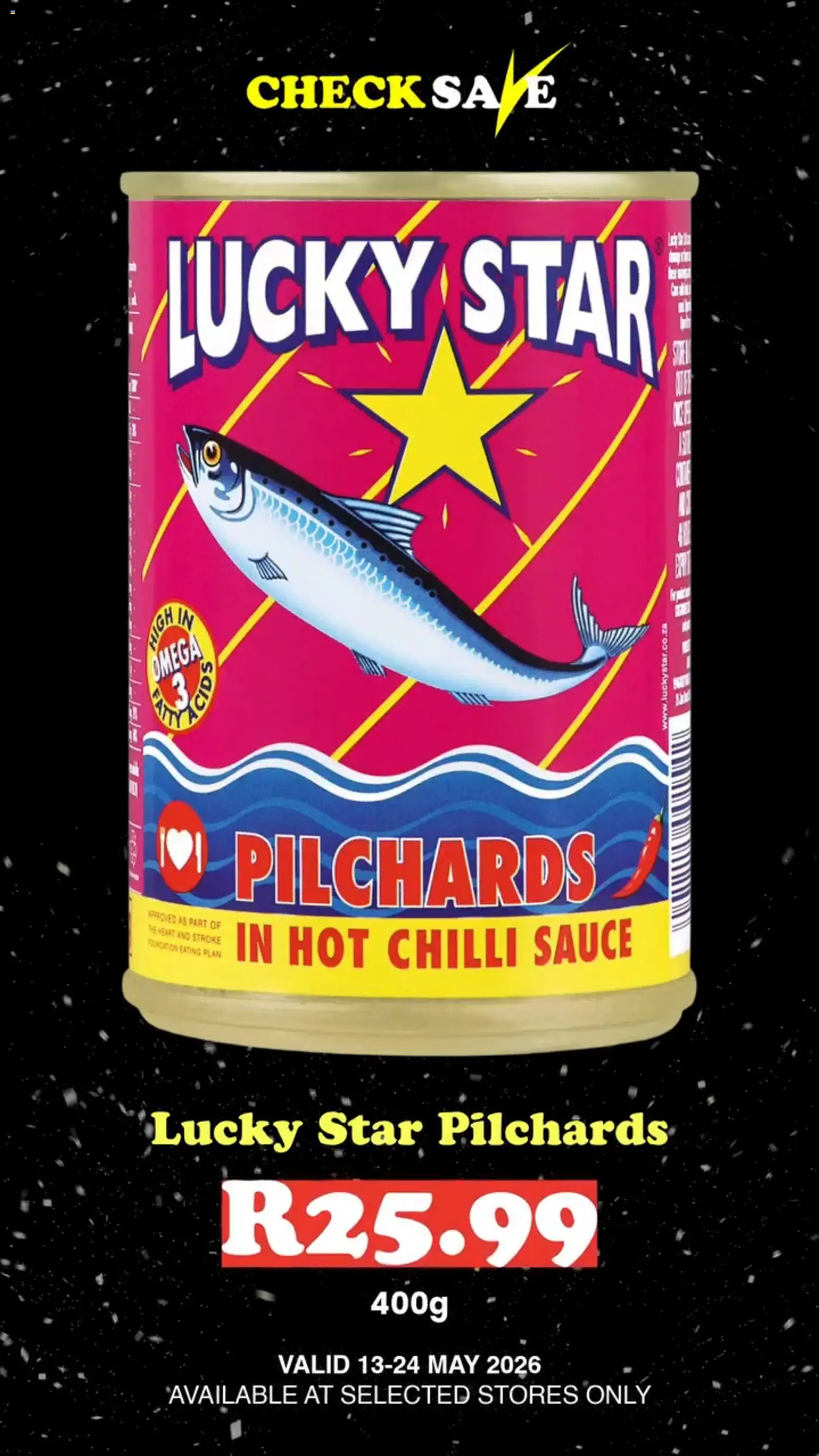 New Check Save catalogue – valid from 13.05.2026 | Page: 12 | Products: Pilchards, Sauce, Chilli