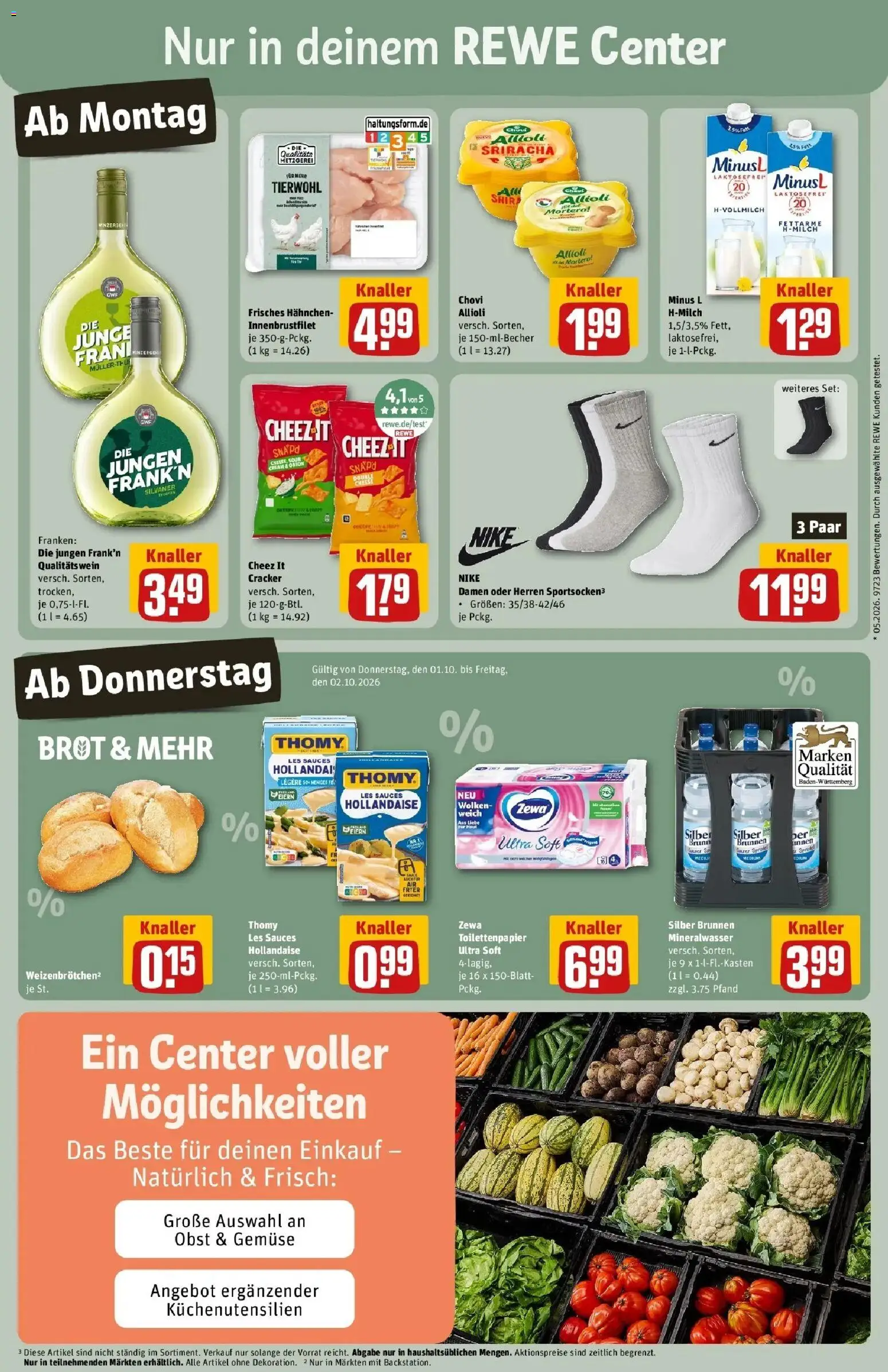 REWE Prospekt ab 28.09.2026 zum Blättern » Angebote | Seite: 5 | Produkte: Tür, Zewa, Gemüse, Toilettenpapier