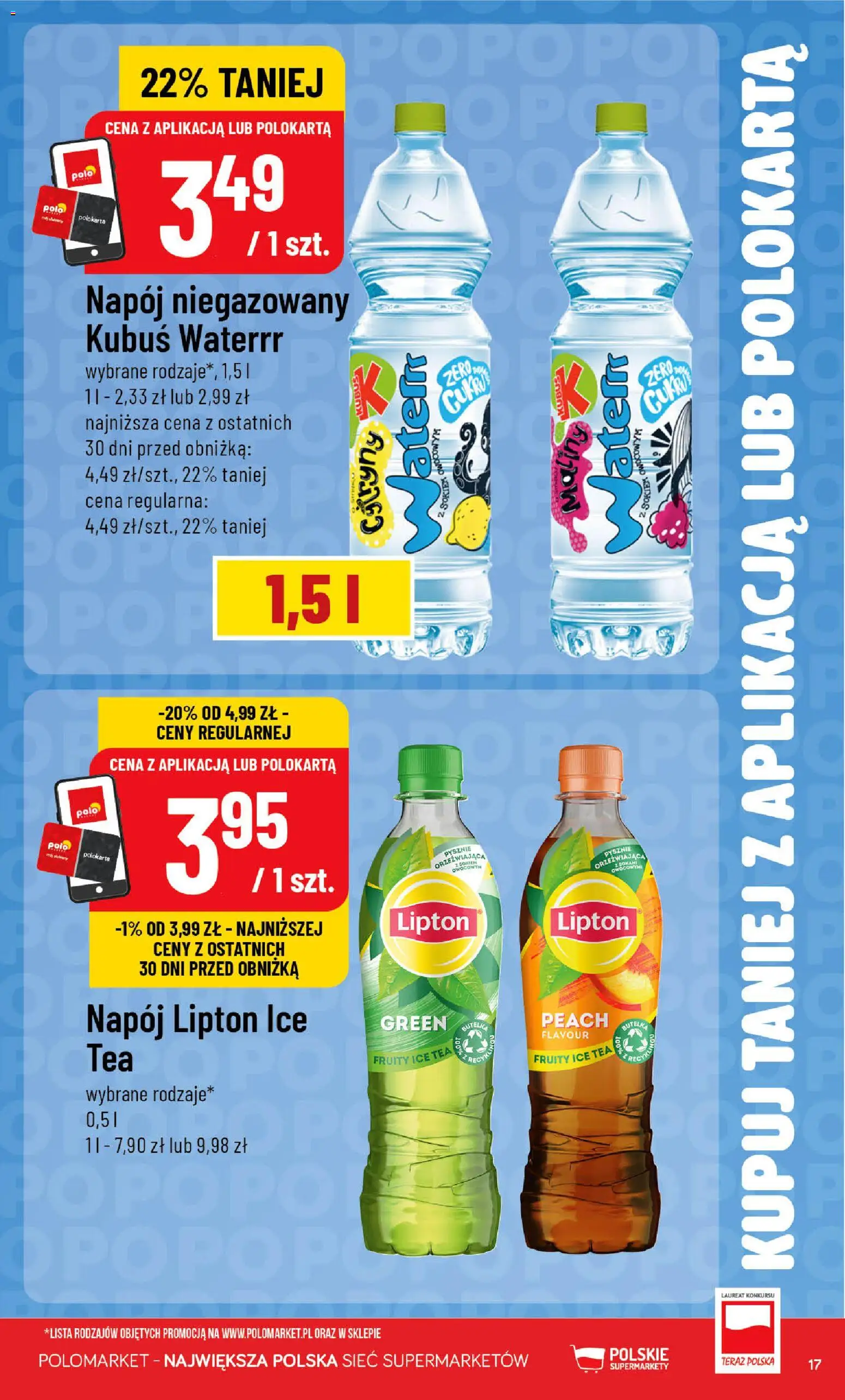 Nowa POLOmarket gazetka od jutra 05.08.2026 | Strona: 17 | Produkty: Kubuś, Ice Tea
