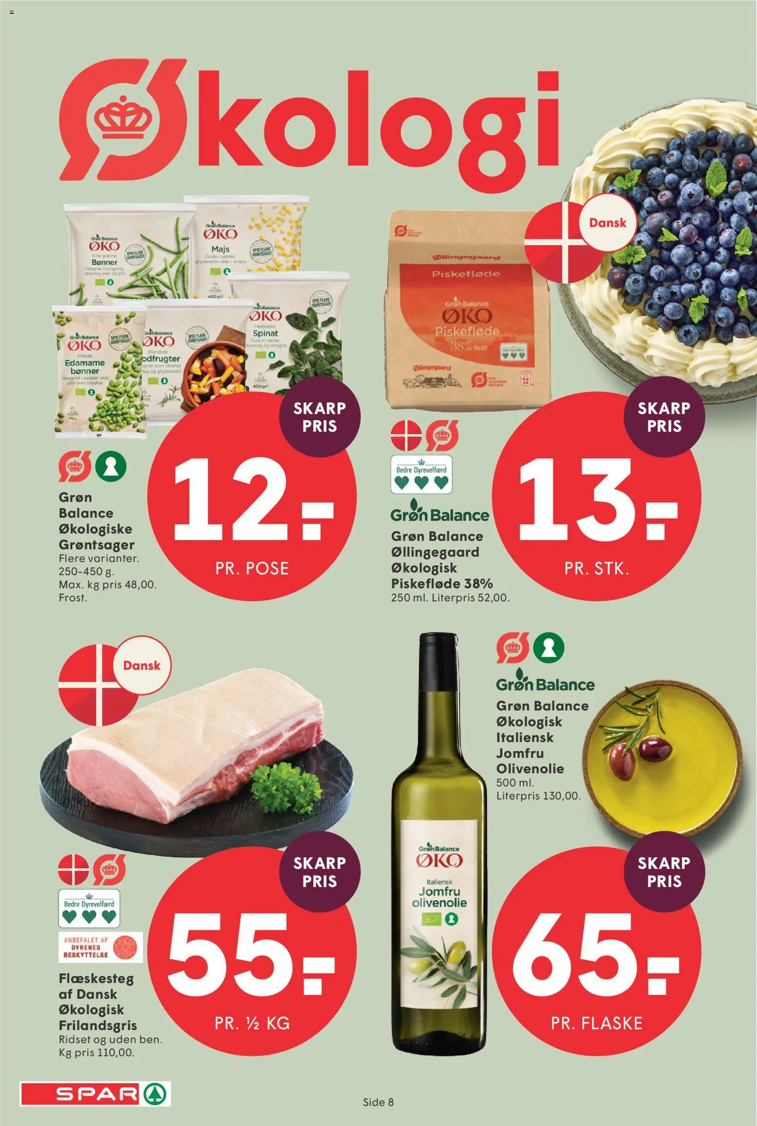 Spar tilbudsavis – gyldig fra 31/07/2026 | Side: 8 | Produkter: Bønner, Flæskesteg, Spinat, Grill