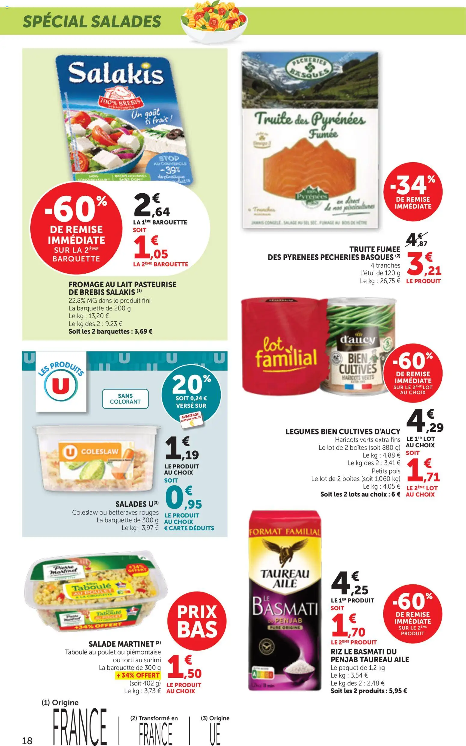 {H1} | Page: 18 | Produits: Haricots verts, Lait, Fromage, Riz