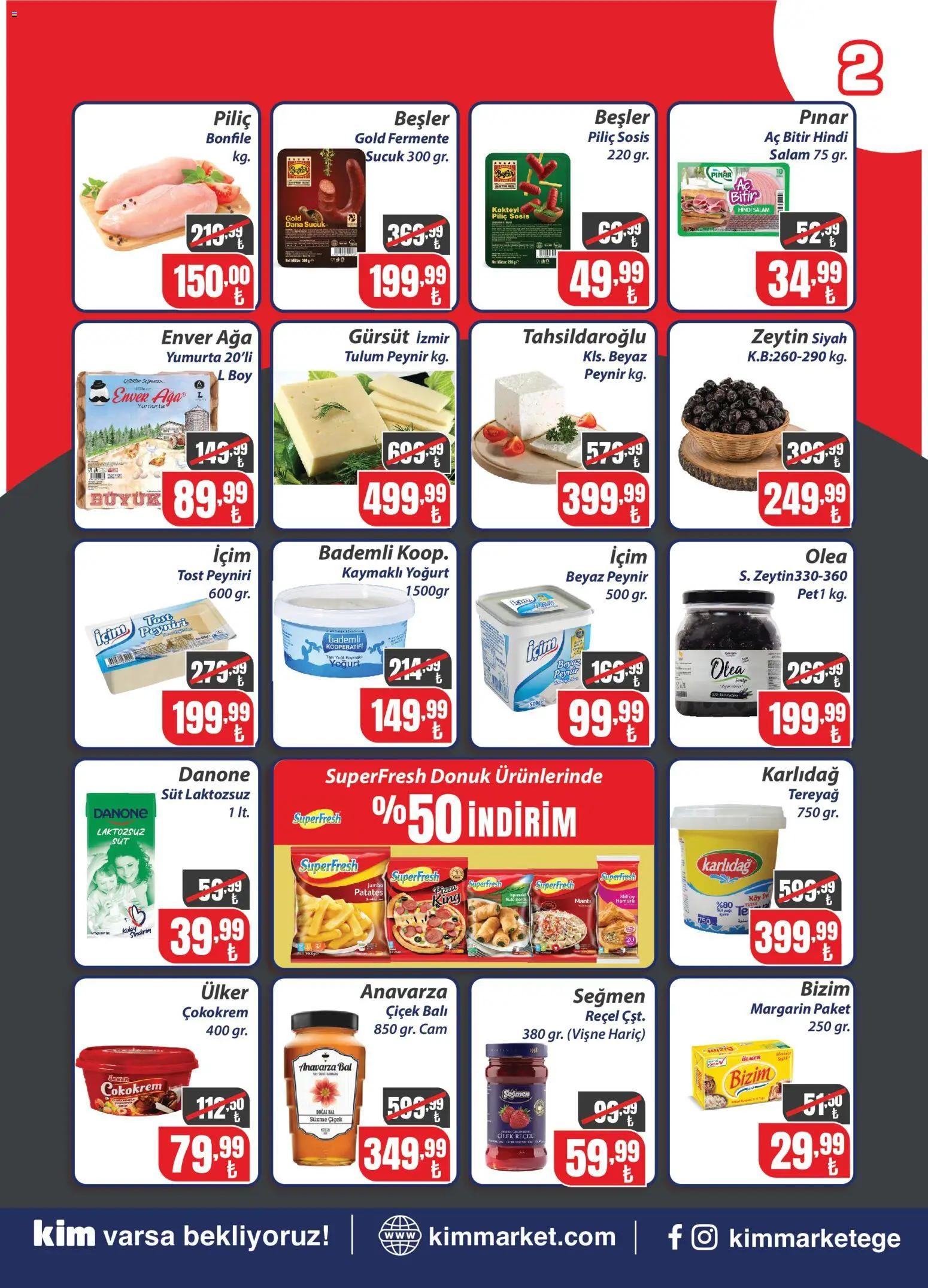Kim Market Katalog - Yeni Mağaza Açılış Özel - 17 Temmuz 2026 tarihinden itibaren geçerlidir | Sayfa: 2 | Ürünler: Yumurta, Sosis, Zeytin, Sucuk