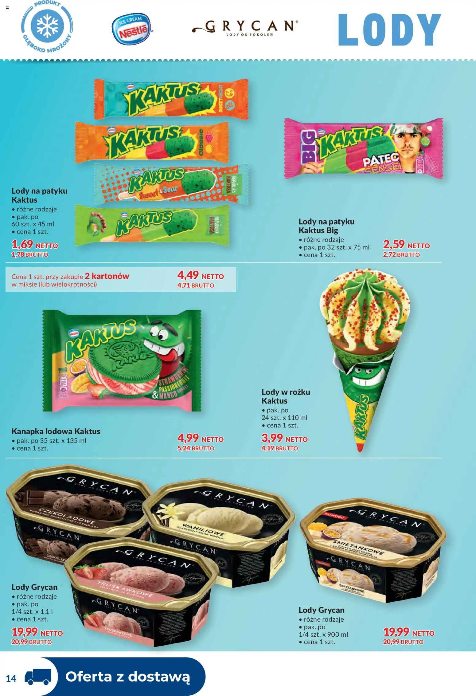 Makro gazetka - Dystrybucja do sklepów od 12.05.2026 | Strona: 14 | Produkty: Czekolady, Mak, Lody Grycan, Lody na patyku