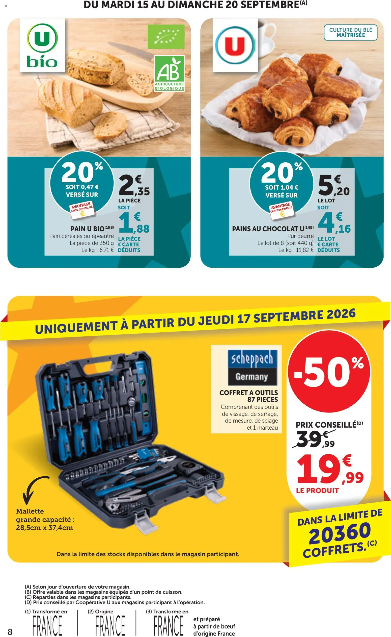{H1} | Page: 8 | Produits: Beurre, Pain, Chocolat, Céréales