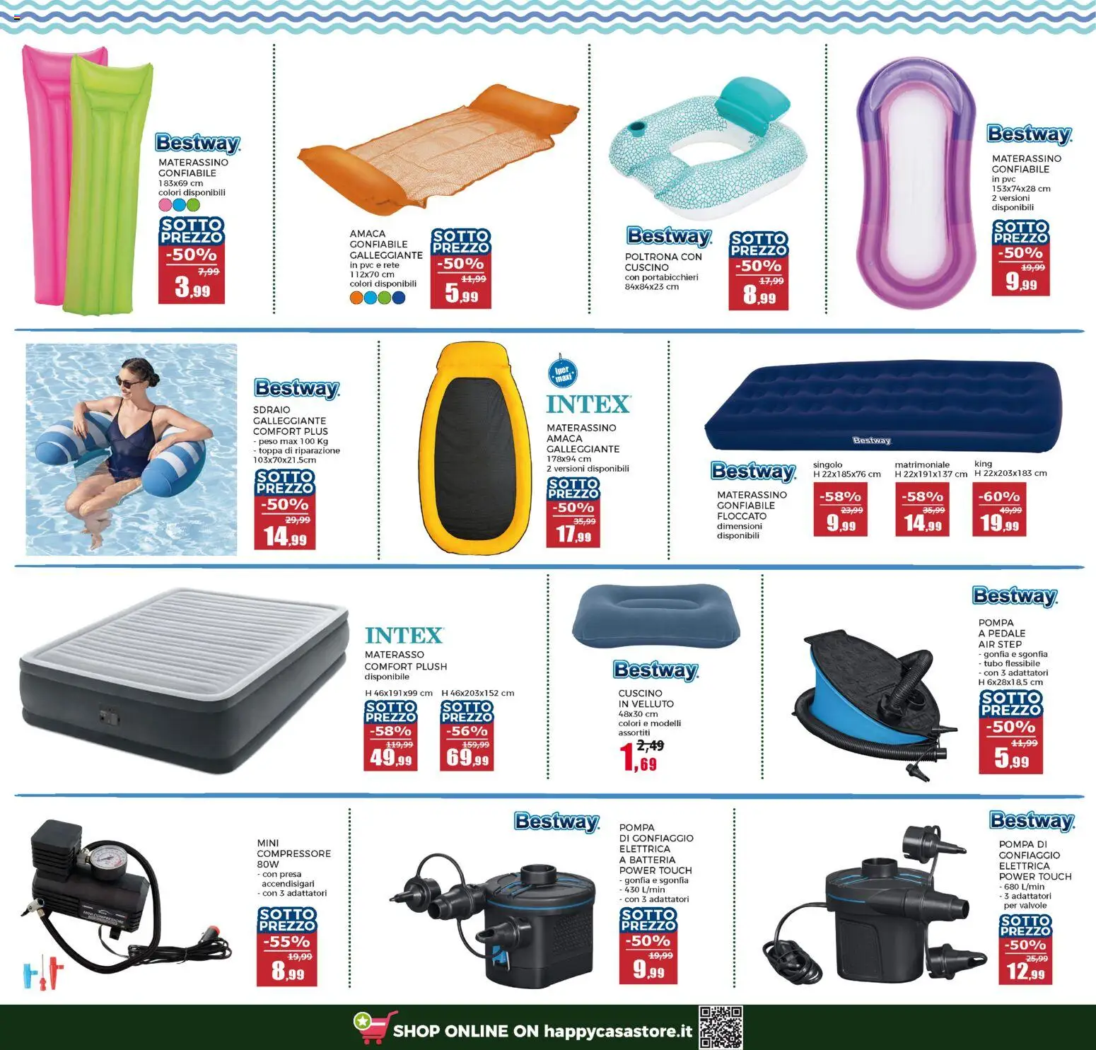 Volantino Happy Casa del 03.06.2026 | Pagina: 19 | Prodotti: Compressore, Amaca, Tubo, Poltrona
