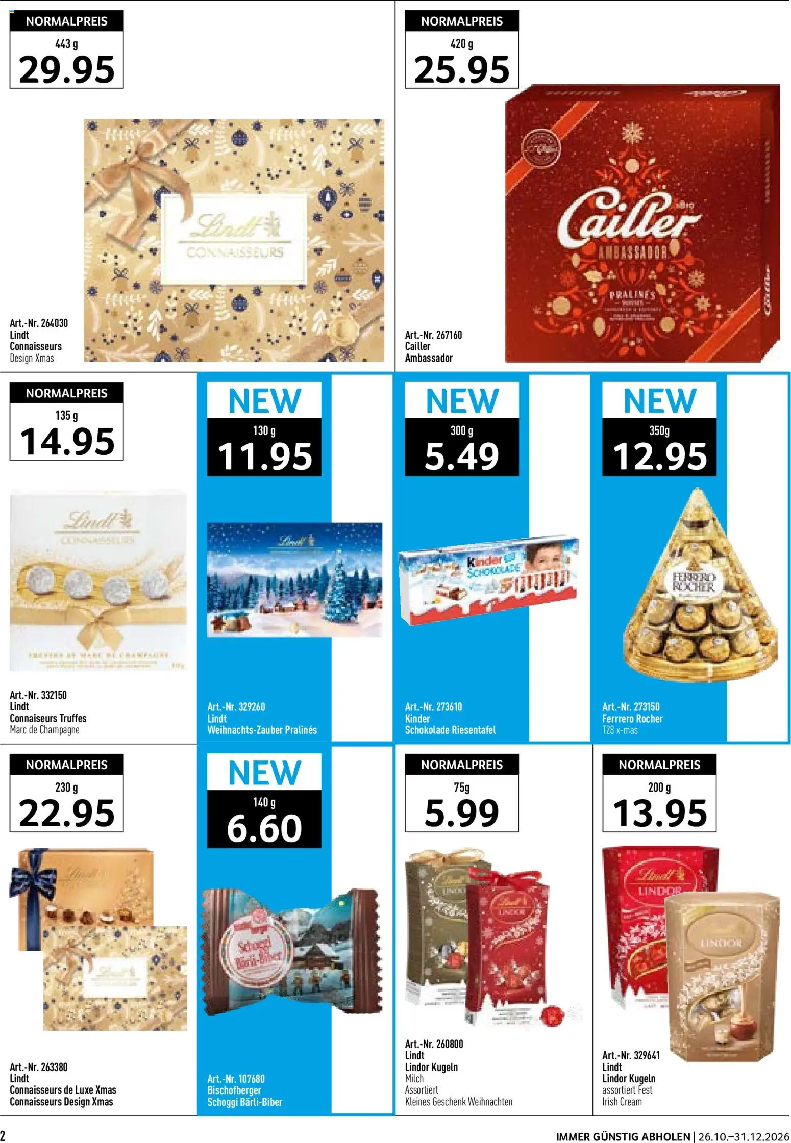 Prodega aktionen X-Mas – gültig ab 26.10.2026 | Seite: 2 | Produkte: Milch, Schokolade, Lindor