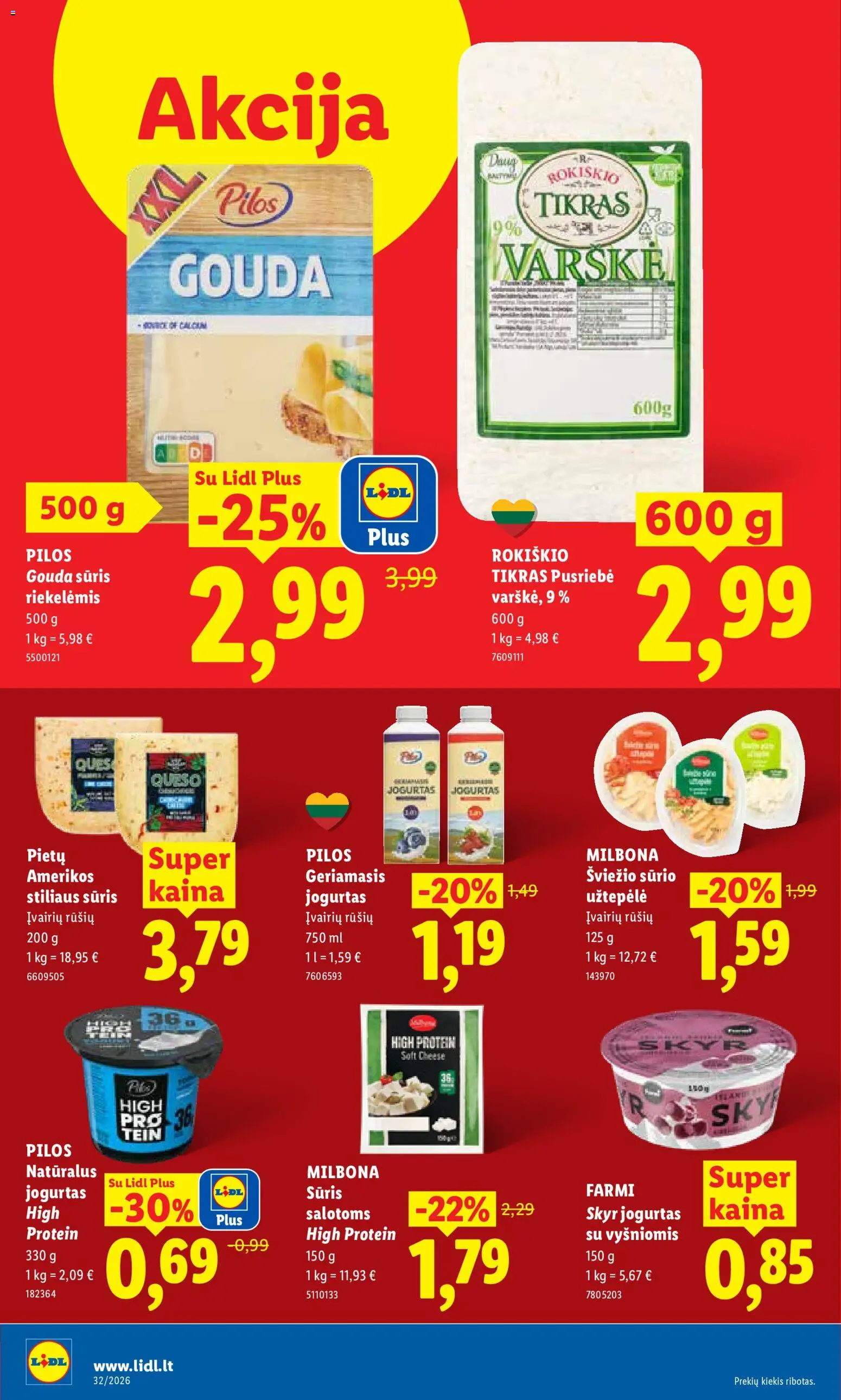 LIDL akcijos nuo 2026.08.03 | Puslapis: 40 | Prekių: Užtepėlė, Jogurtas, Sūris, Varškė