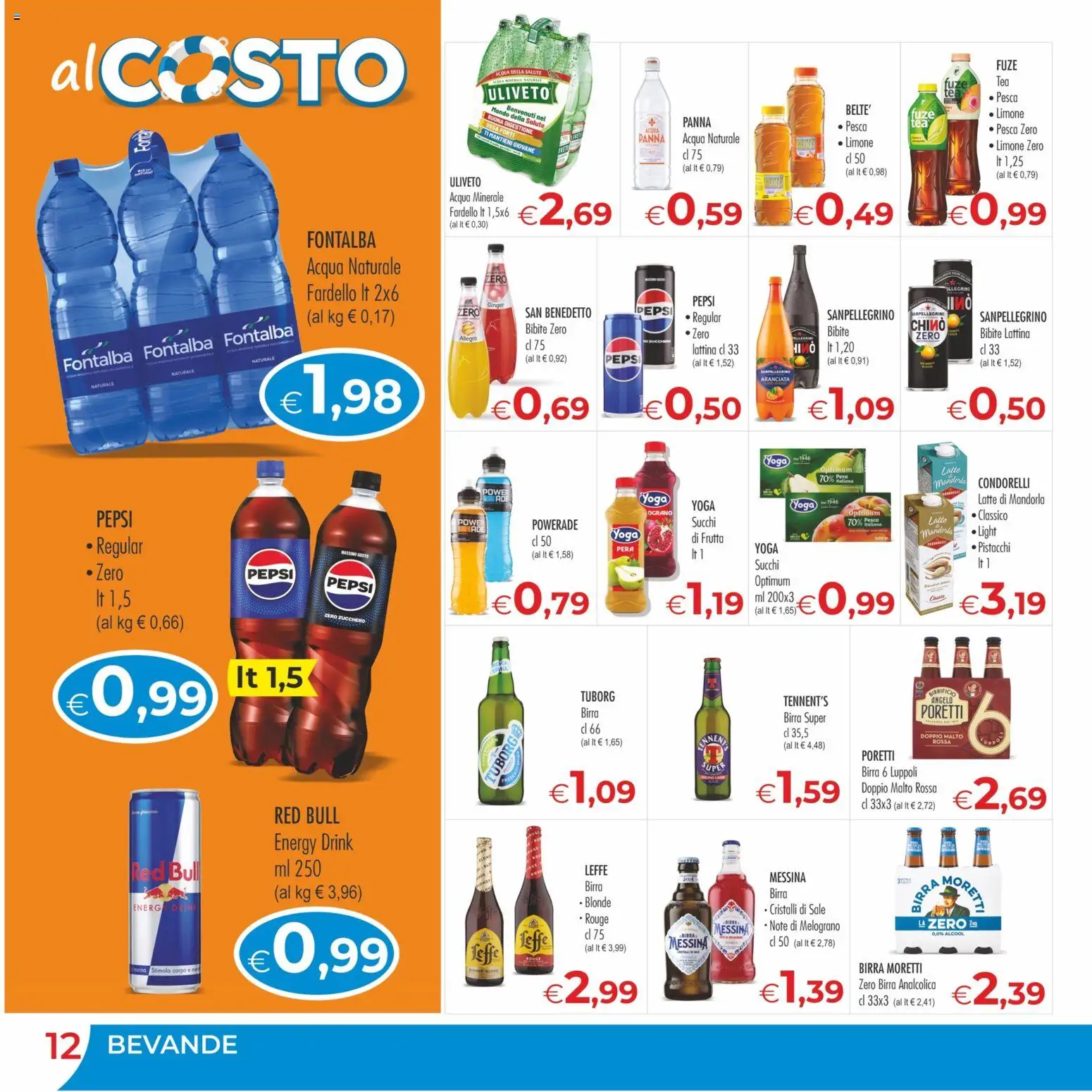 Volantino MerSi Supermercati del 29/07/2026 | Pagina: 12 | Prodotti: Acqua, Acqua naturale, Bibite, Red Bull