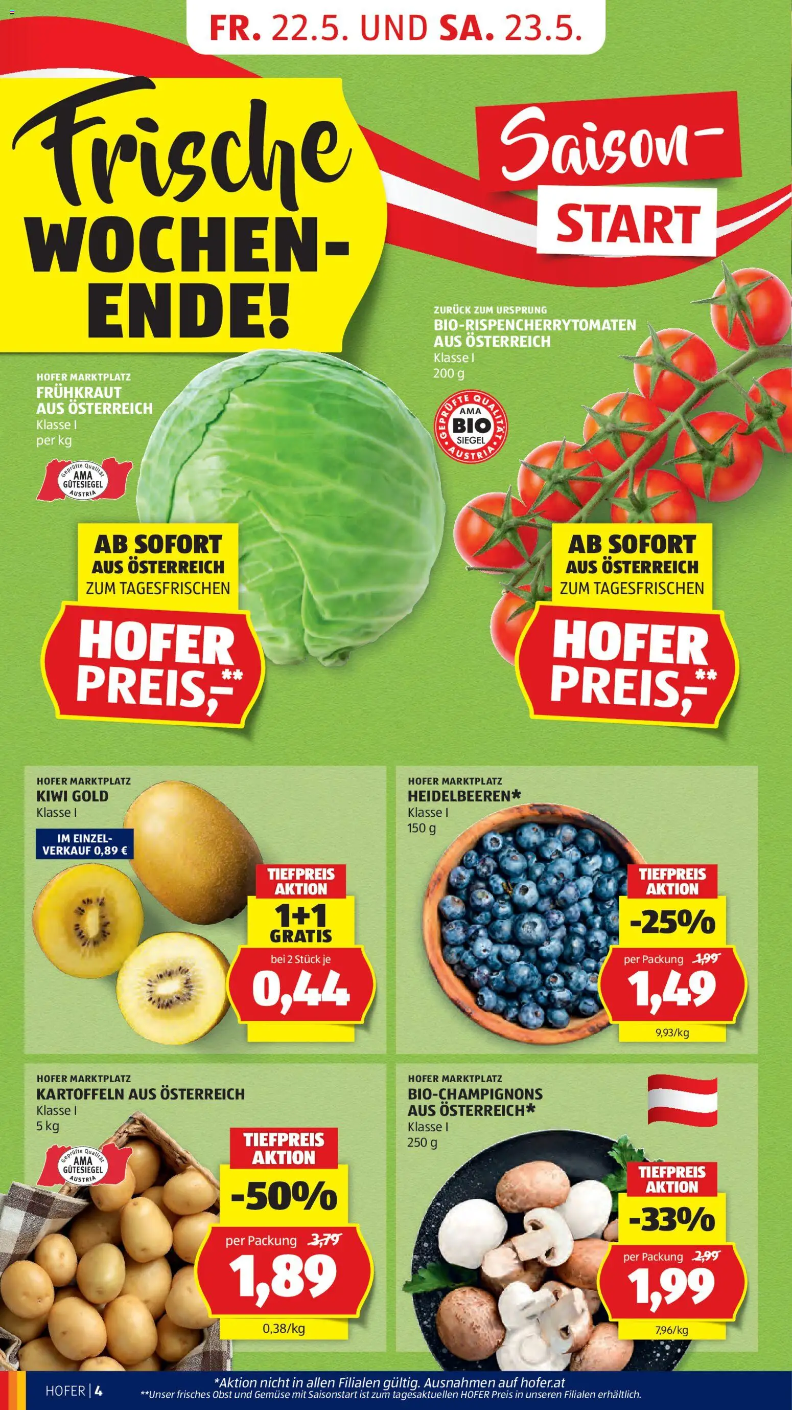 Hofer AT akciós ujság - amely érvényes a következő dátumtól: 22.05.2026 | Oldal: 6 | Termékek: Kiwi