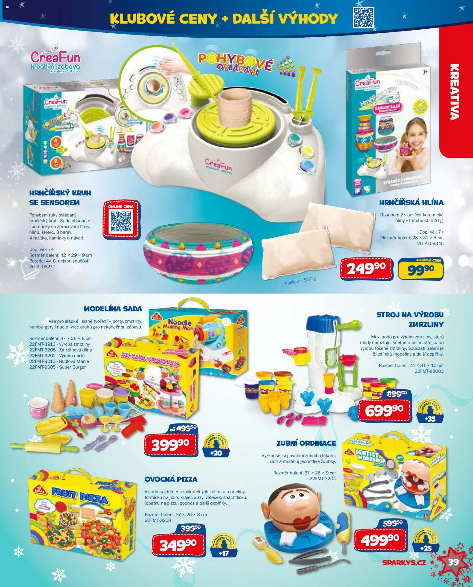 Sparkys katalog Vánoce 2026 od 01.10.2026 | Strana: 39 | Produkty: Zmrzliny, Pizza, Hlina, Baterie
