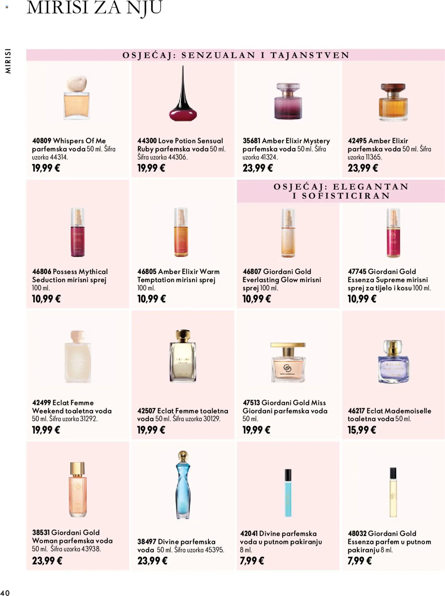 Oriflame katalog | vrijedi od 18.11.2026 | Stranica: 40 | Proizvodi: Sprej za tijelo, Parfem, Voda