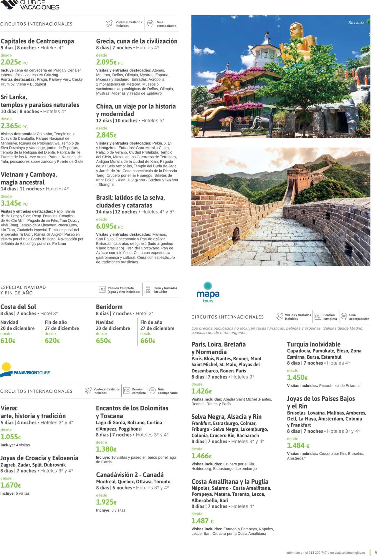 Viajes El Corte Inglés - Club de Vacaciones - Vacaciones Económicas │ válido desde el 01/09/2025 | Página: 5 | Productos: Cortina, PC, Bebidas, Cuna