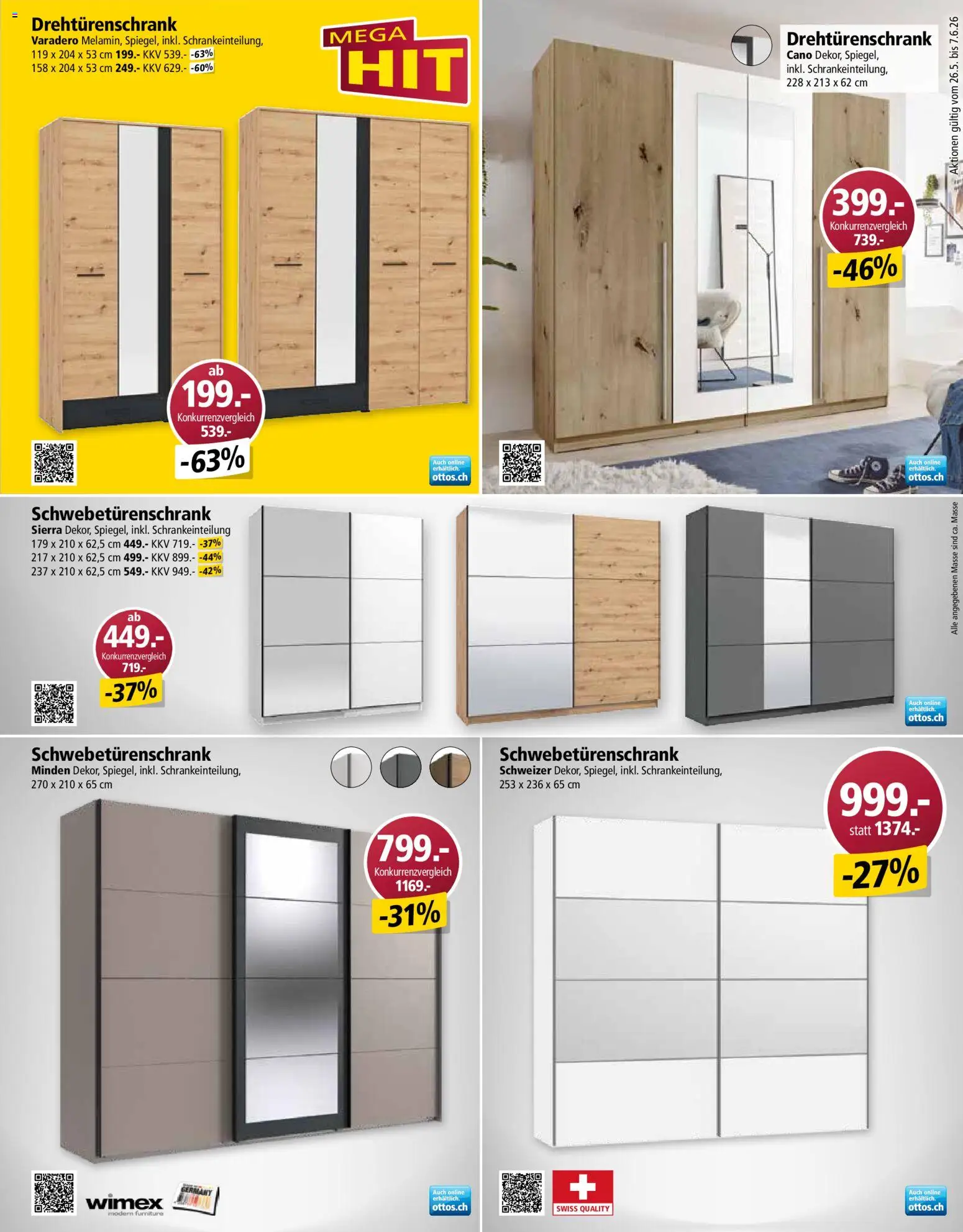 Otto's aktionen – gültig ab 26.05.2026 | Seite: 9 | Produkte: Schwebetürenschrank, Drehtürenschrank
