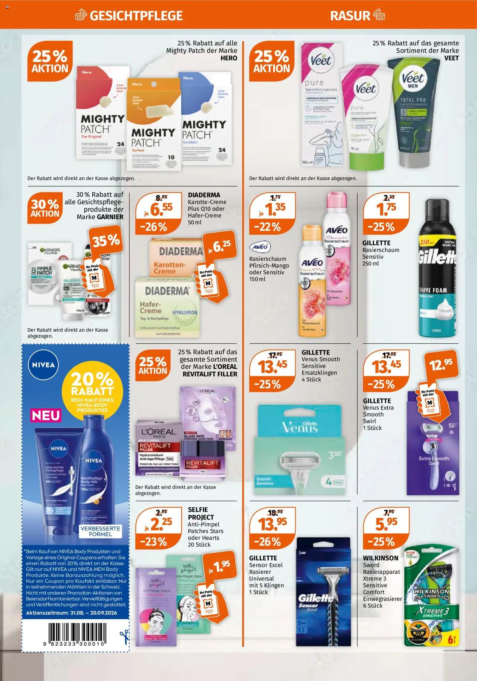 Müller aktionen – gültig ab 03.09.2026 | Seite: 4 | Produkte: Rasierschaum, Rasierer, Creme, Rasierapparat