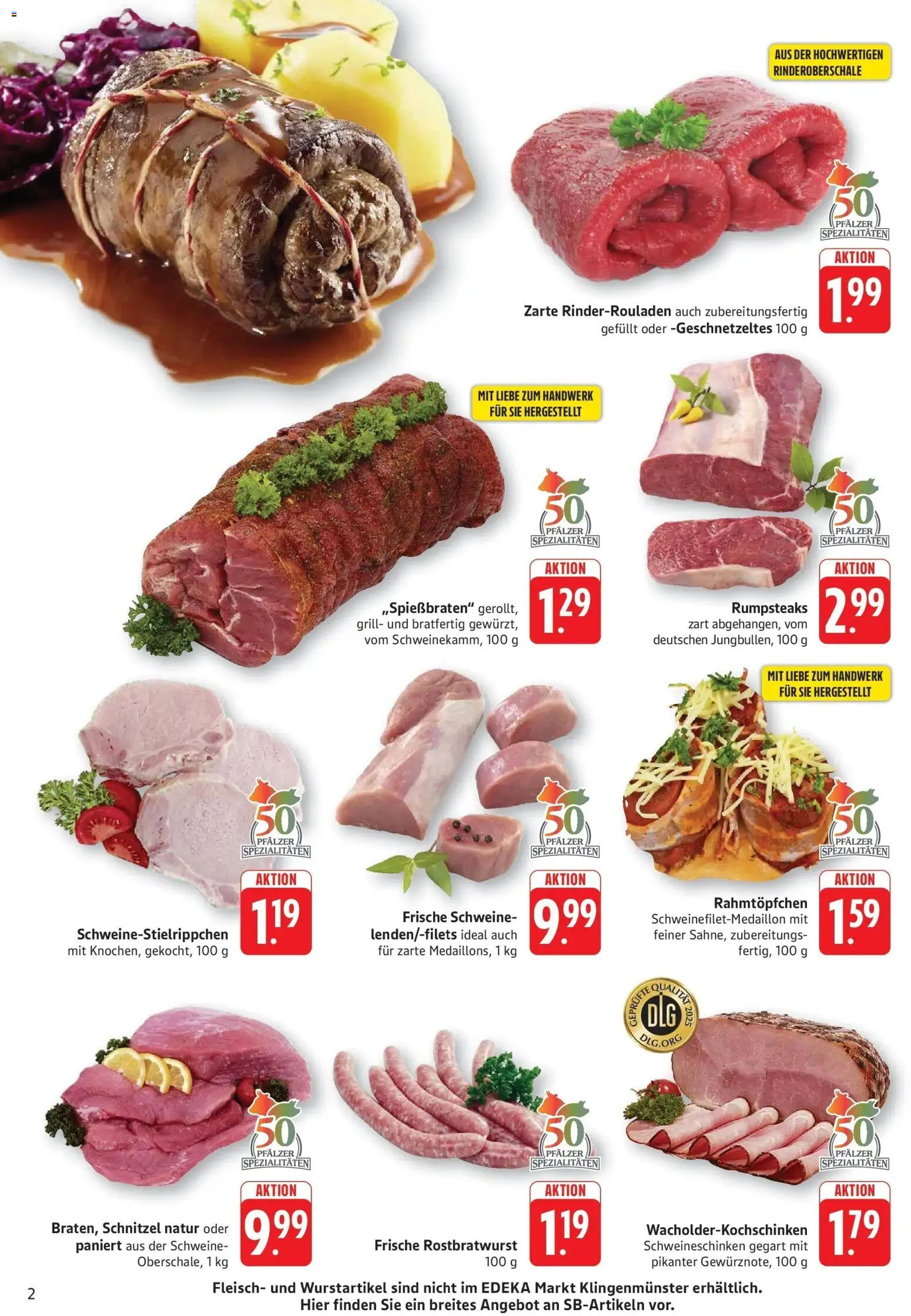 Edeka Prospekt Kröppen (ab 28.09.2026) » Angebote Online | Seite: 2 | Produkte: Rinderrouladen, Spezialitäten, Schnitzel, Fleisch