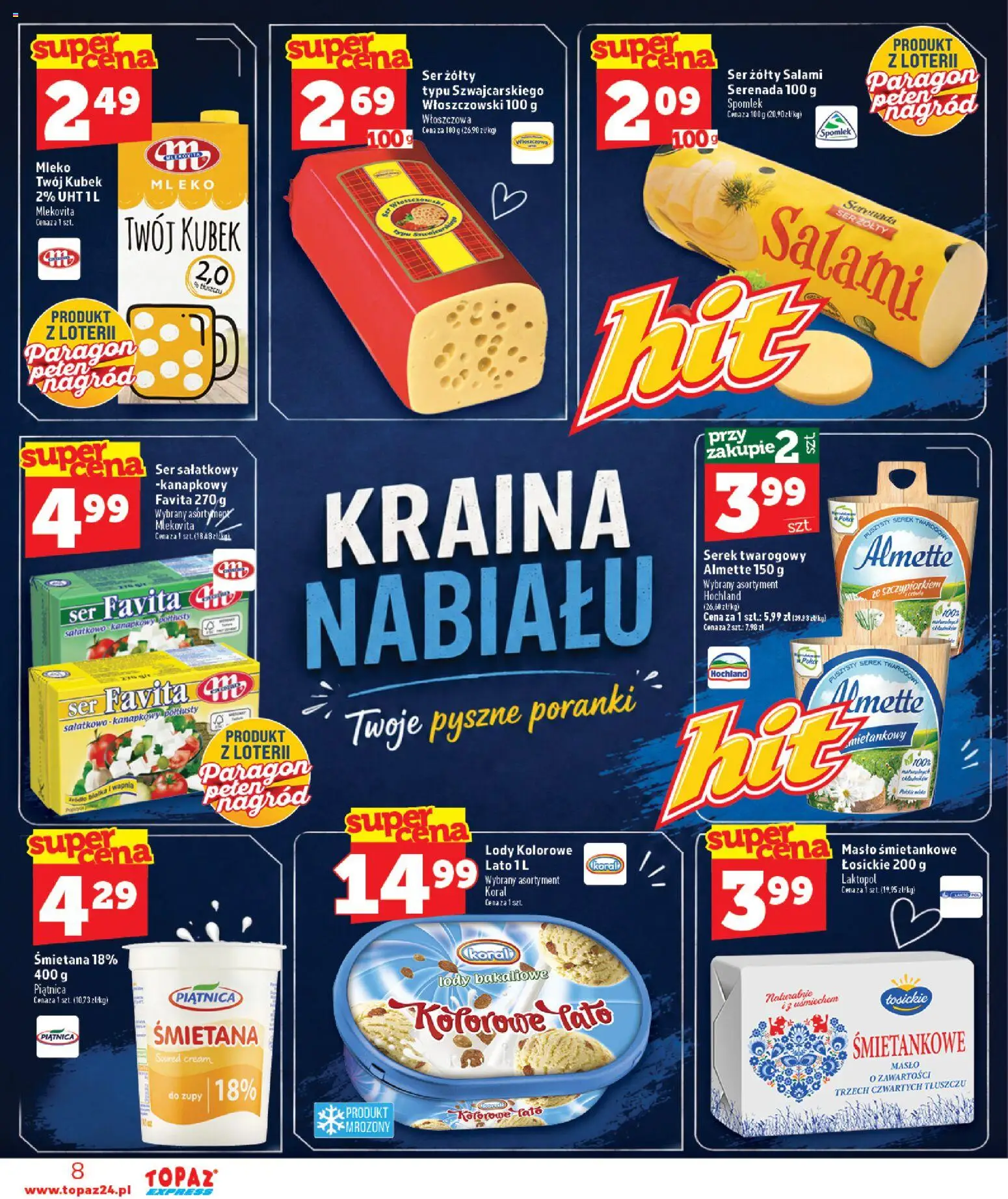 Topaz gazetka - Express od 01.10.2026 | Strona: 8 | Produkty: Zupy, Ser favita, Masło, Masło śmietankowe