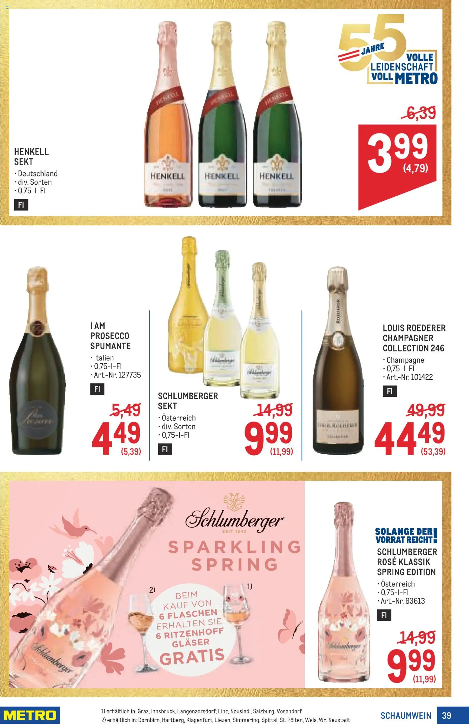 Metro angebote Profi gültig ab 03.09.2026 | Seite: 39 | Produkte: Prosecco