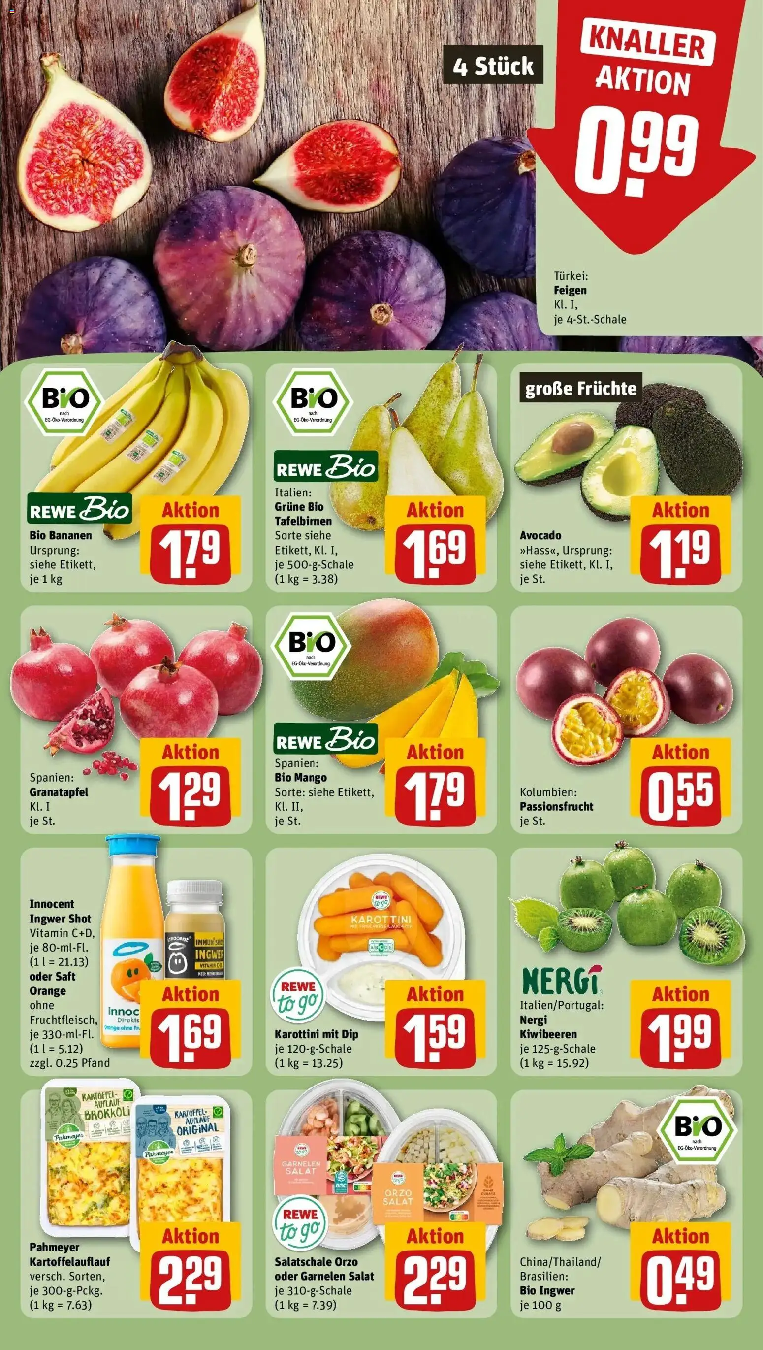 REWE Prospekt ab 28.09.2026 zum Blättern » Angebote | Seite: 12 | Produkte: Granatapfel, Brokkoli, Saft, Feigen