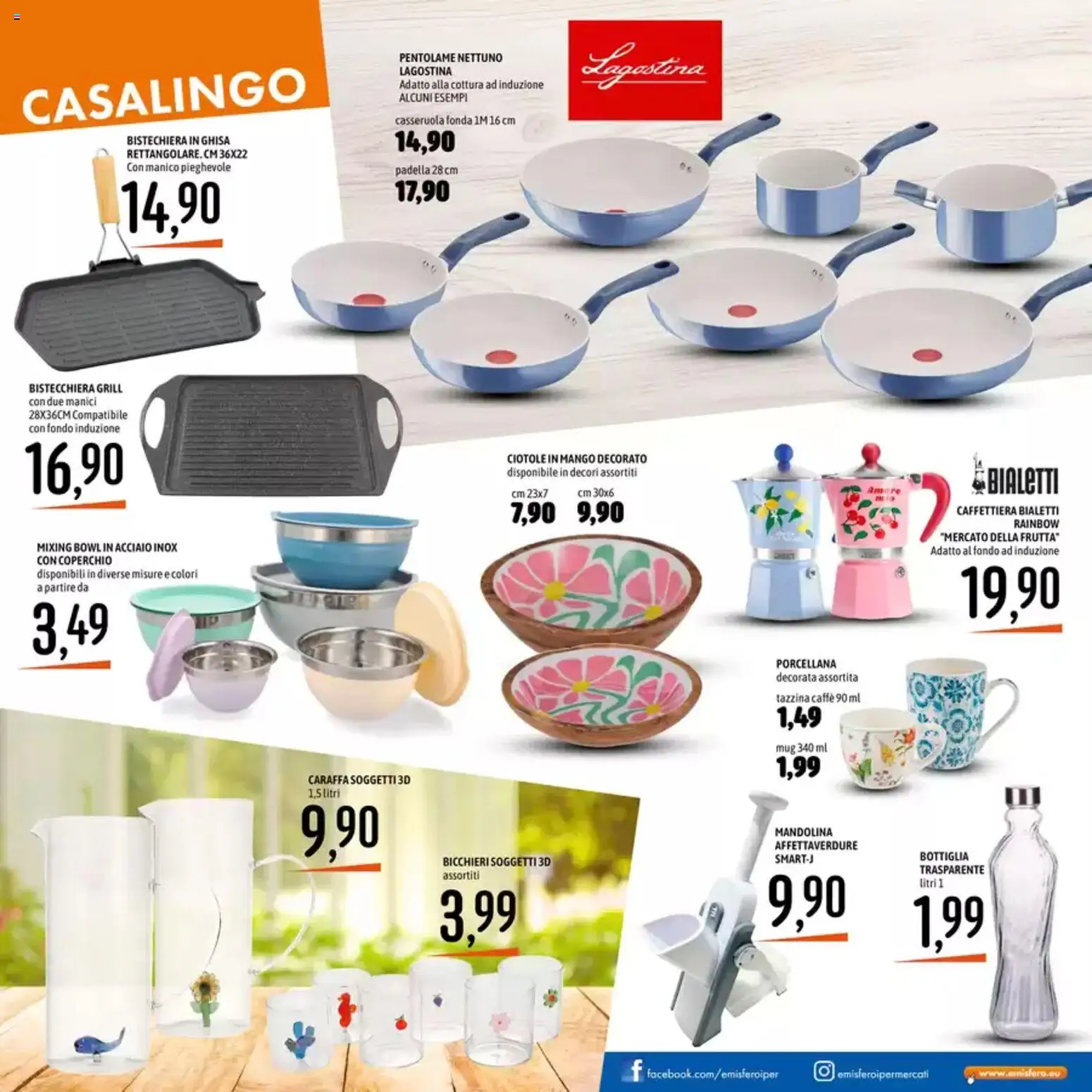 Volantino Emisfero del 28.05.2026 | Pagina: 24 | Prodotti: Caraffa, Caffettiera, Bistecchiera, Mango