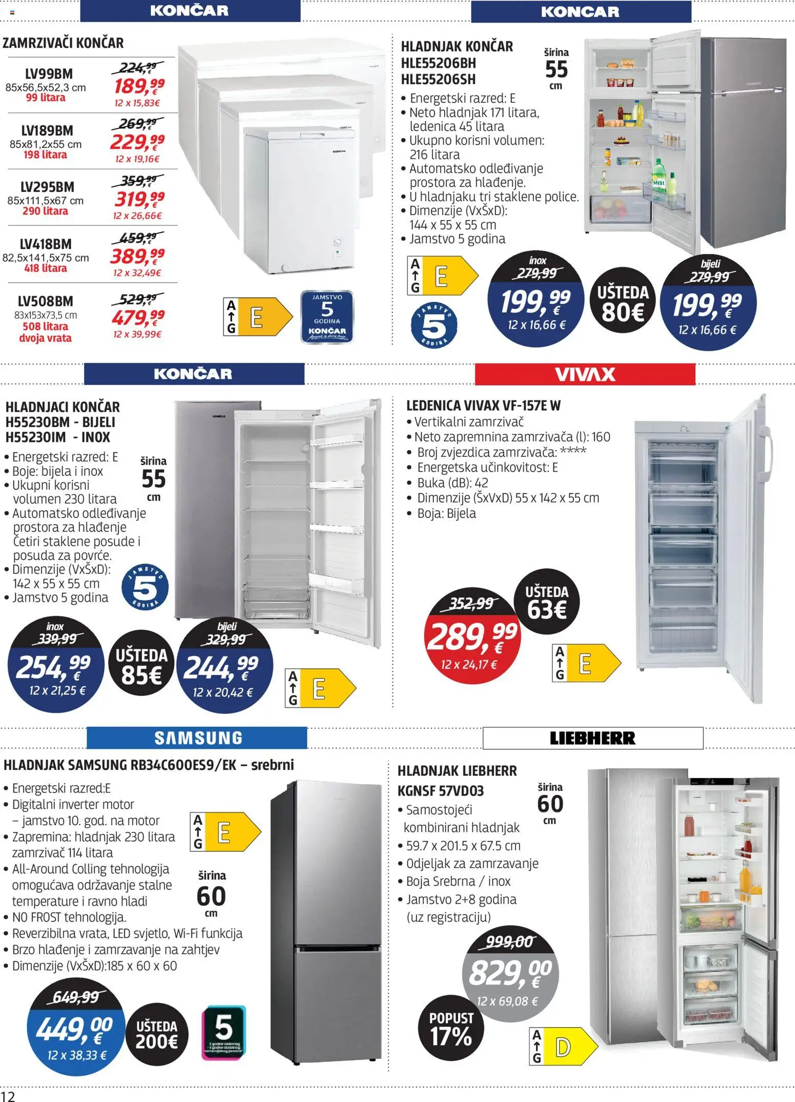 Centar Tehnike katalog | vrijedi od 20.07.2026 | Stranica: 12 | Proizvodi: Vrata, Hladnjak, Zamrzivač