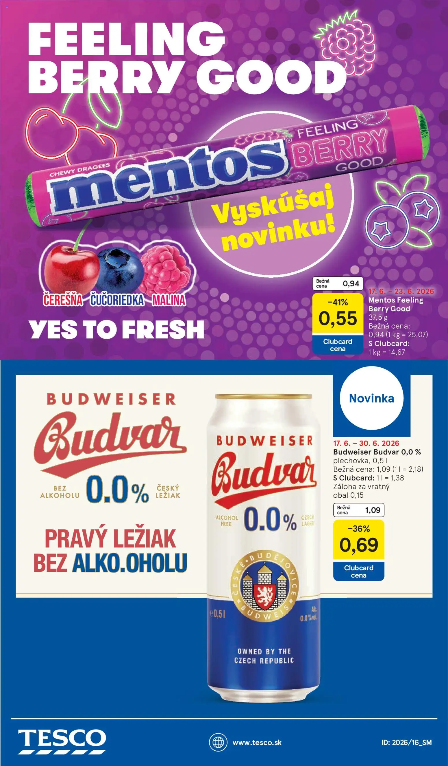 Nové Tesco akcie – leták je platný od 17.06.2026 | Strana: 37 | Produkty: Budvar