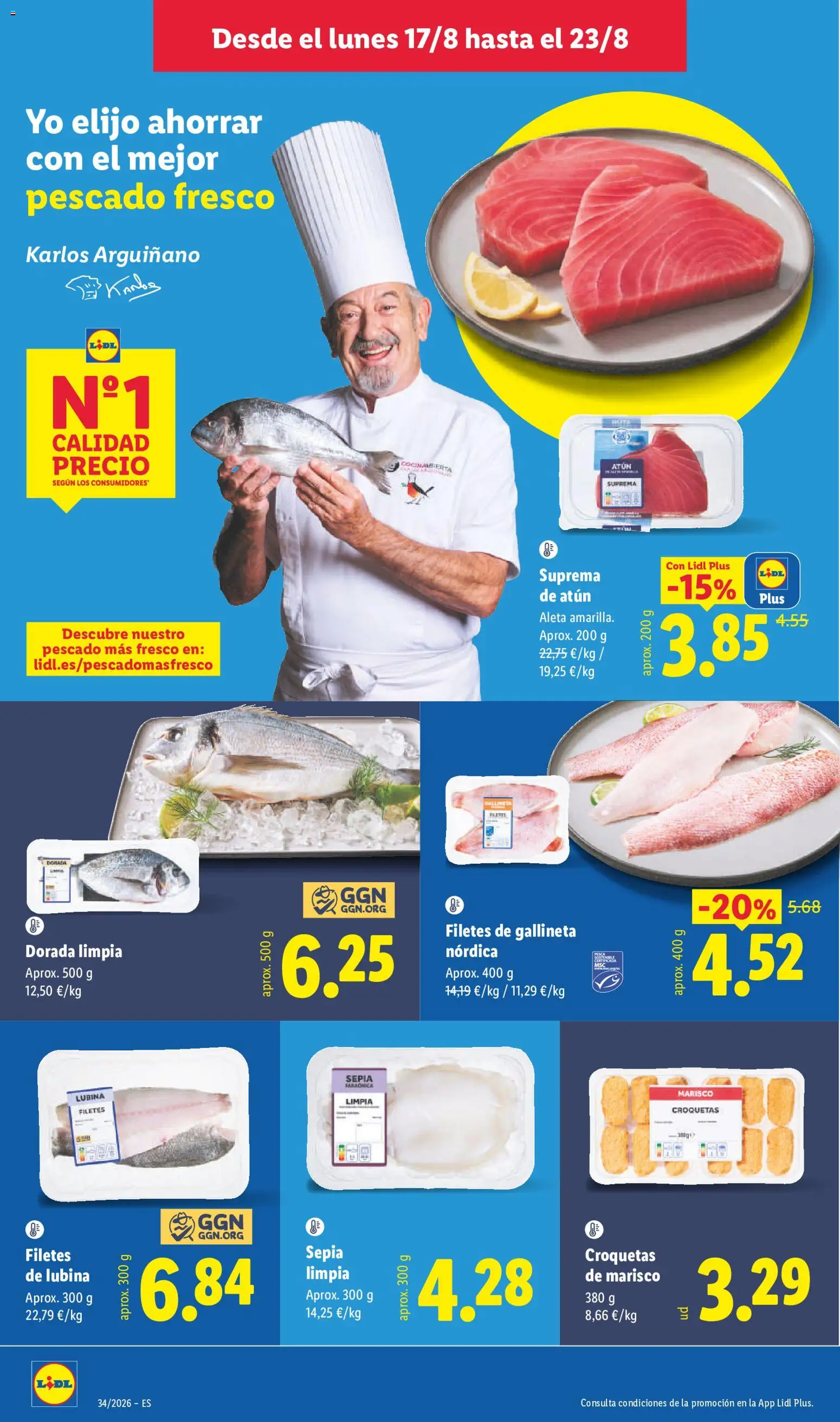 Lidl folleto │ válido desde el 17/08/2026 | Página: 8 | Productos: Atún, Pescado, Croquetas
