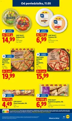 Pogląd oferty "TRATTORIA ALFREDO Pizza 4 sery, XXL, 3 x 340 g" - ważna od 11.05.2026 | Strona: 45