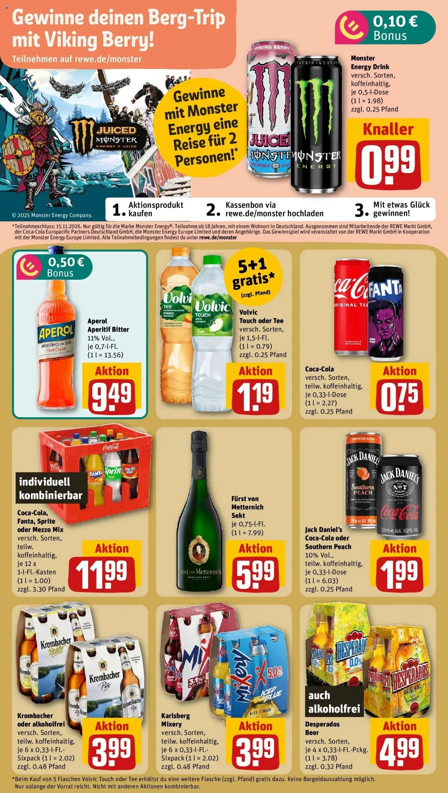 REWE Prospekt ab 26.10.2026 zum Blättern » Angebote | Seite: 15 | Produkte: Volvic touch, Radler, Mixery, Oder mezzo mix
