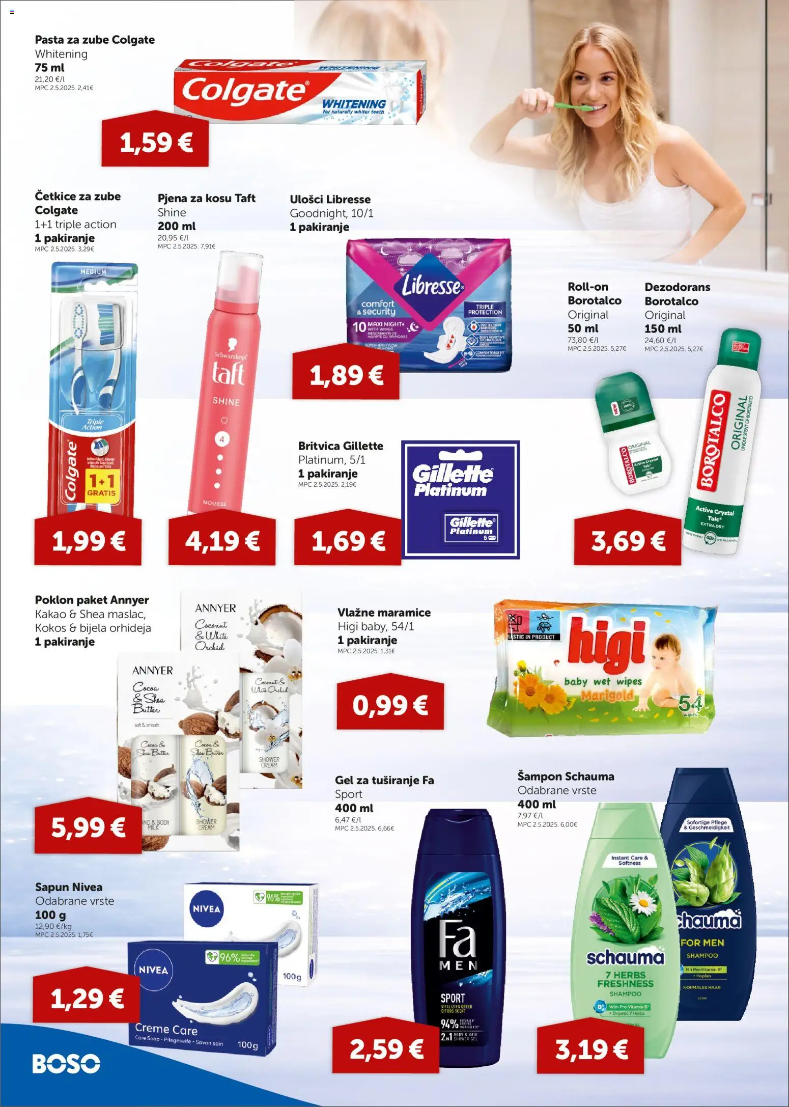 Boso katalog | vrijedi od 07.05.2026 | Stranica: 14 | Proizvodi: Gel za tuširanje, Pasta za zube, Pasta, Libresse