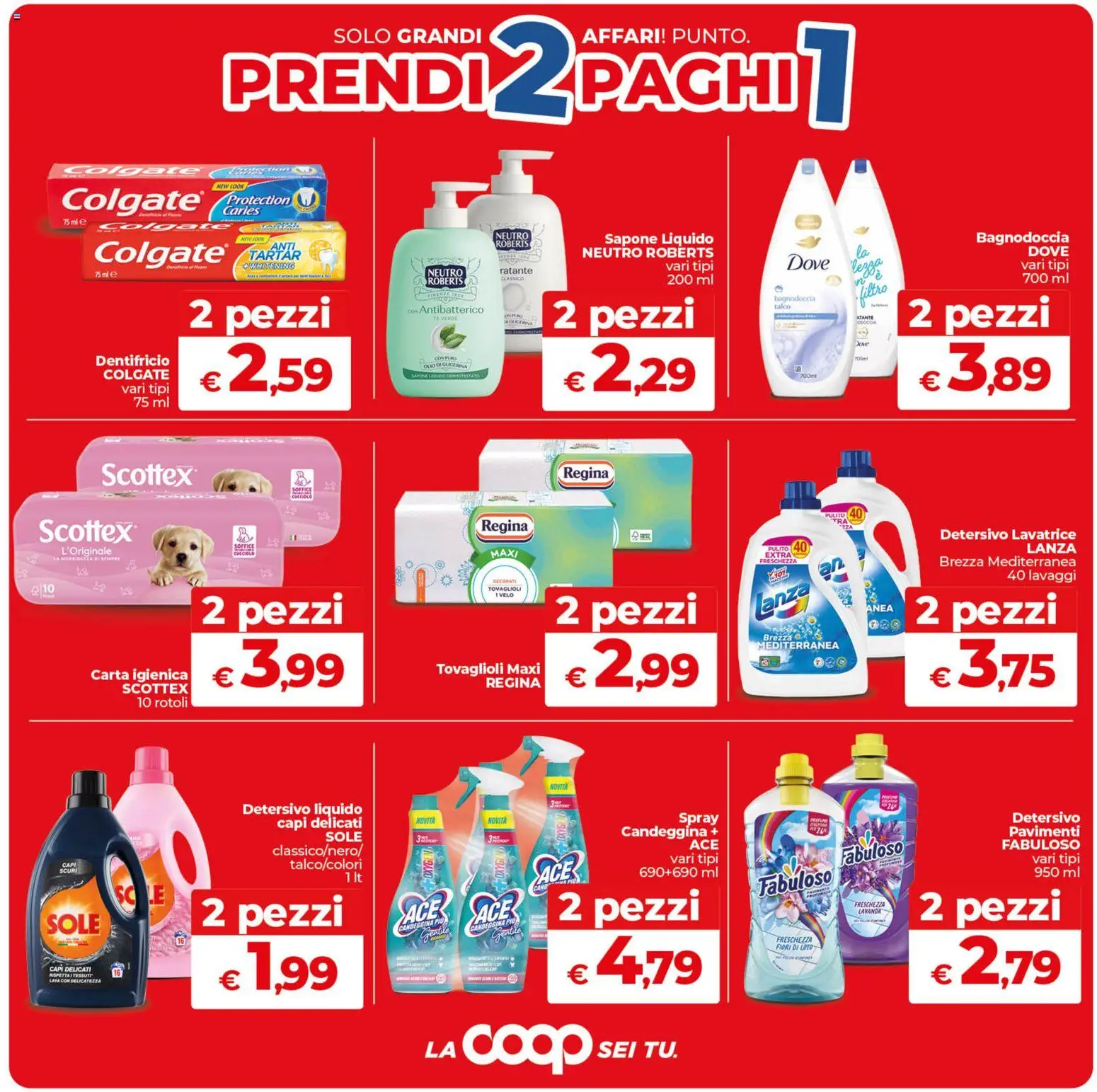 Volantino COOP del 11.06.2026 | Pagina: 5 | Prodotti: Carta igienica, Sapone, Dentifricio, Pavimento