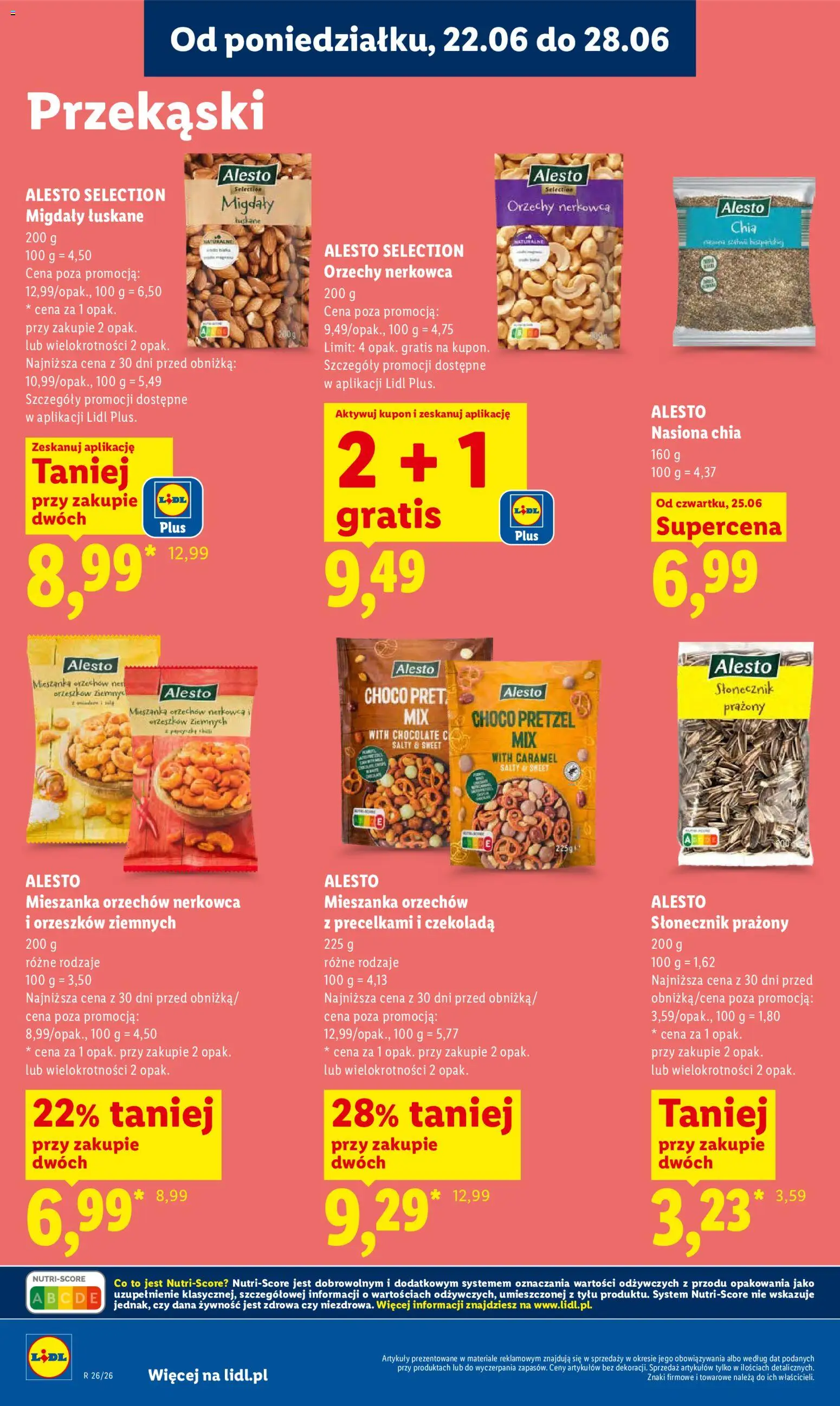 Lidl gazetka od 25.06.2026 | Strona: 75 | Produkty: Nasiona, Czekolada, Orzechy, Słonecznik prażony