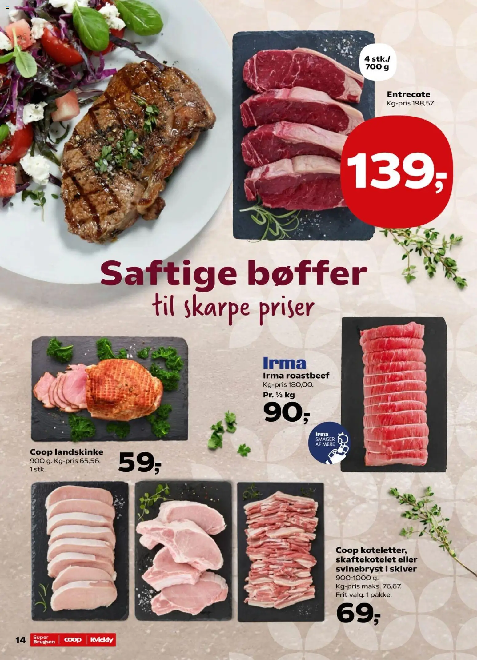Super Brugsen tilbudsavis – gyldig fra 28/08/2026 | Side: 16 | Produkter: Bøffer, Entrecote, Roastbeef