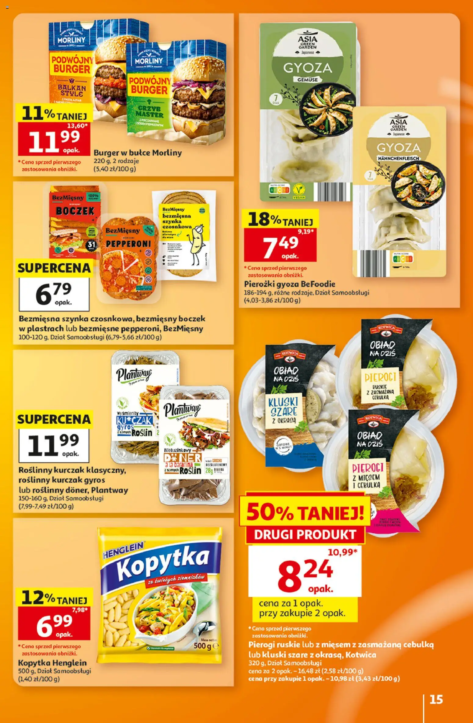 Auchan gazetka - Hipermarket od 29.10.2026 | Strona: 15 | Produkty: Baranina, Pierogi, Boczek, Burger