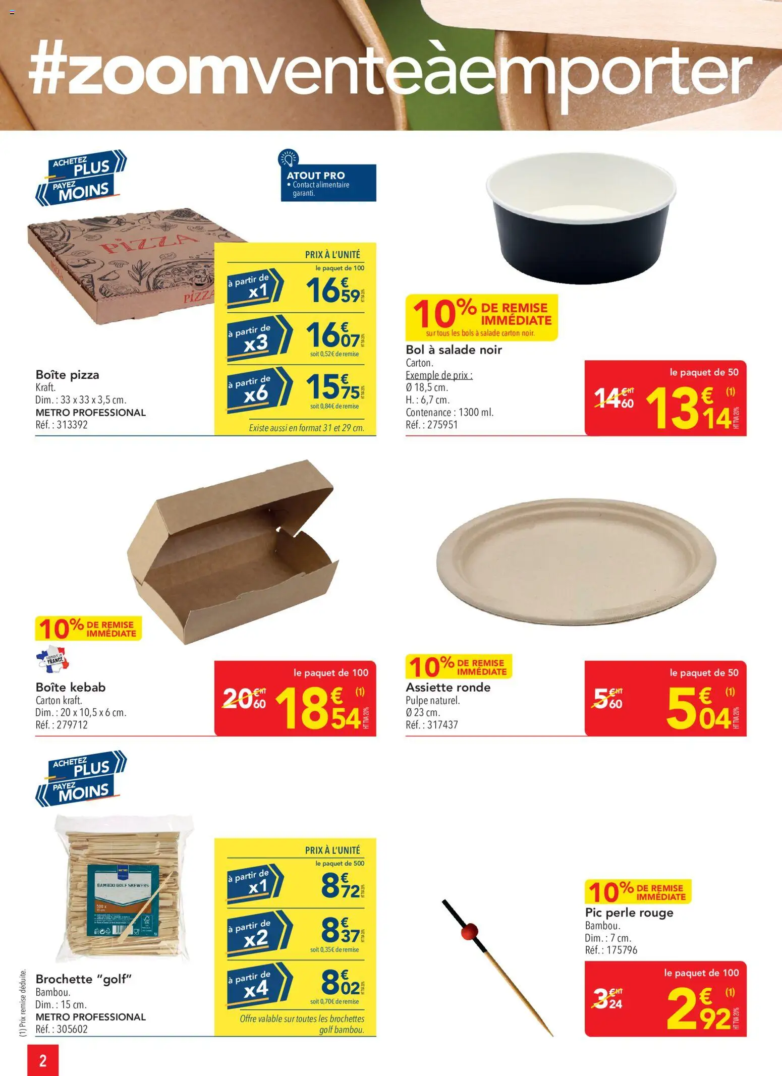 {H1} | Page: 2 | Produits: Salade, Bol, Pizza, Assiette