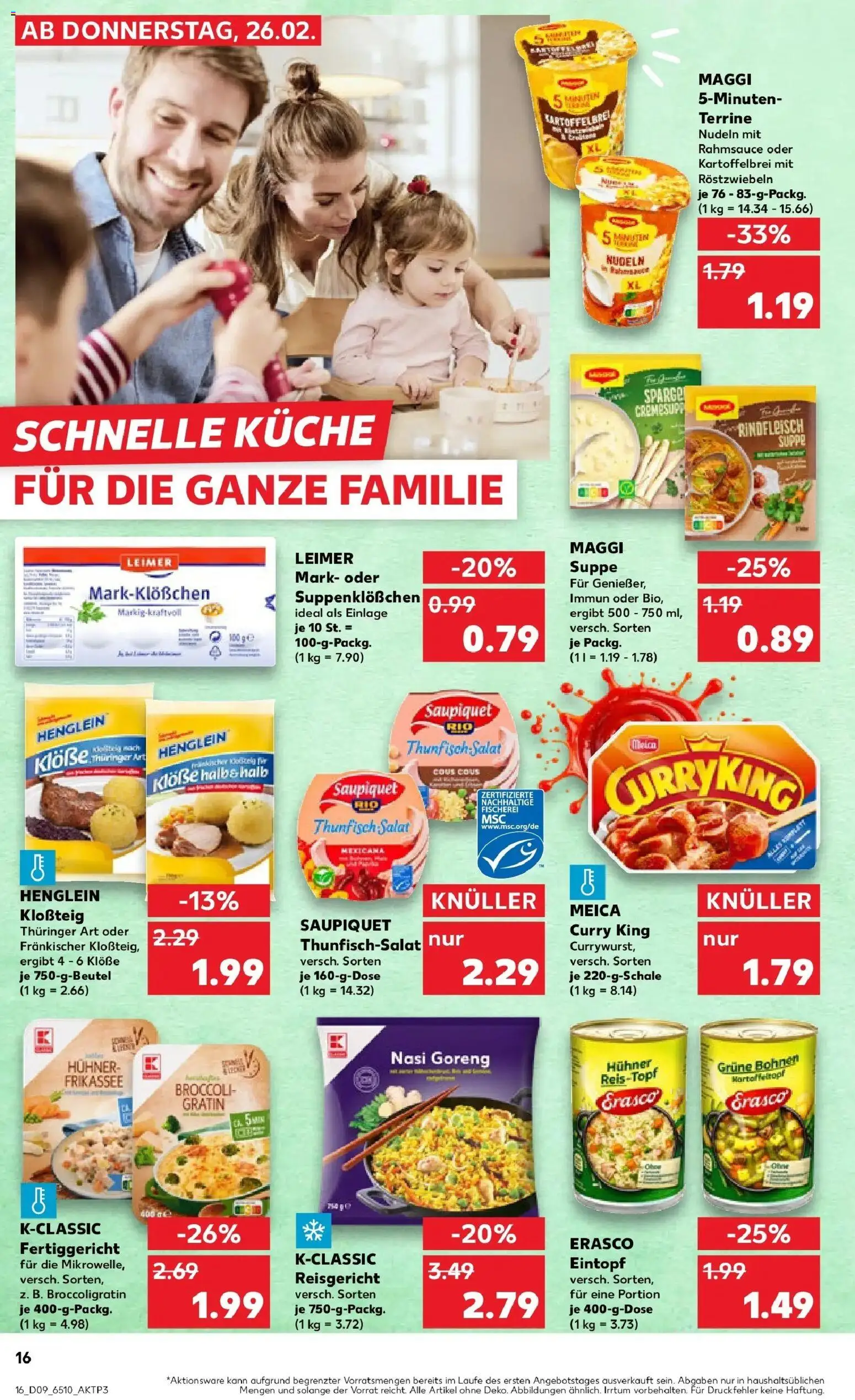 Kaufland prospekt Emmerich Am Rhein	 – gültig ab 26.02.2026 | Seite: 16 | Produkte: Küche, Meica, Rindfleisch, Erasco