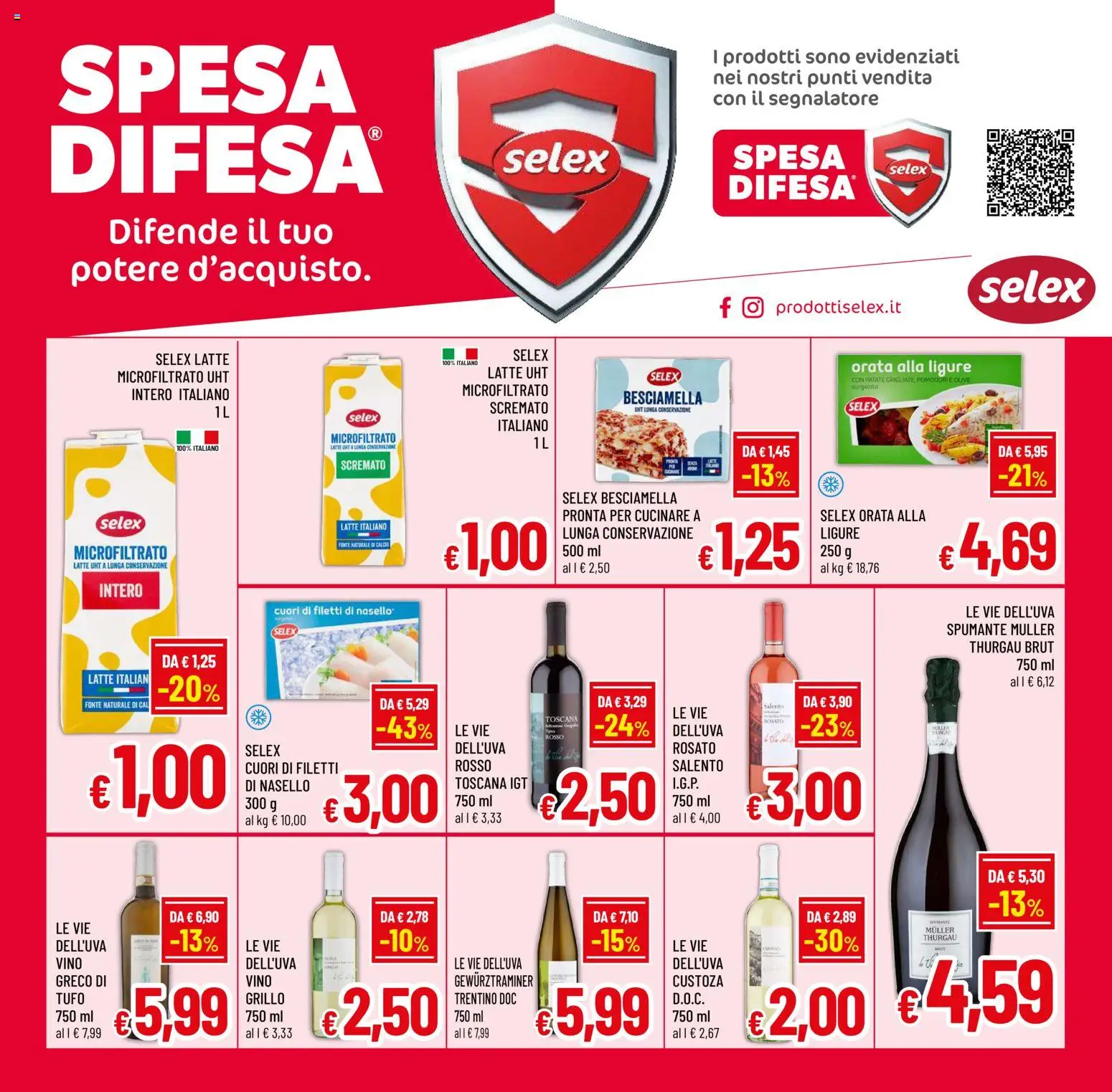 Volantino A&O del 14/10/2026 | Pagina: 10 | Prodotti: Latte, Vino, Besciamella, Nasello