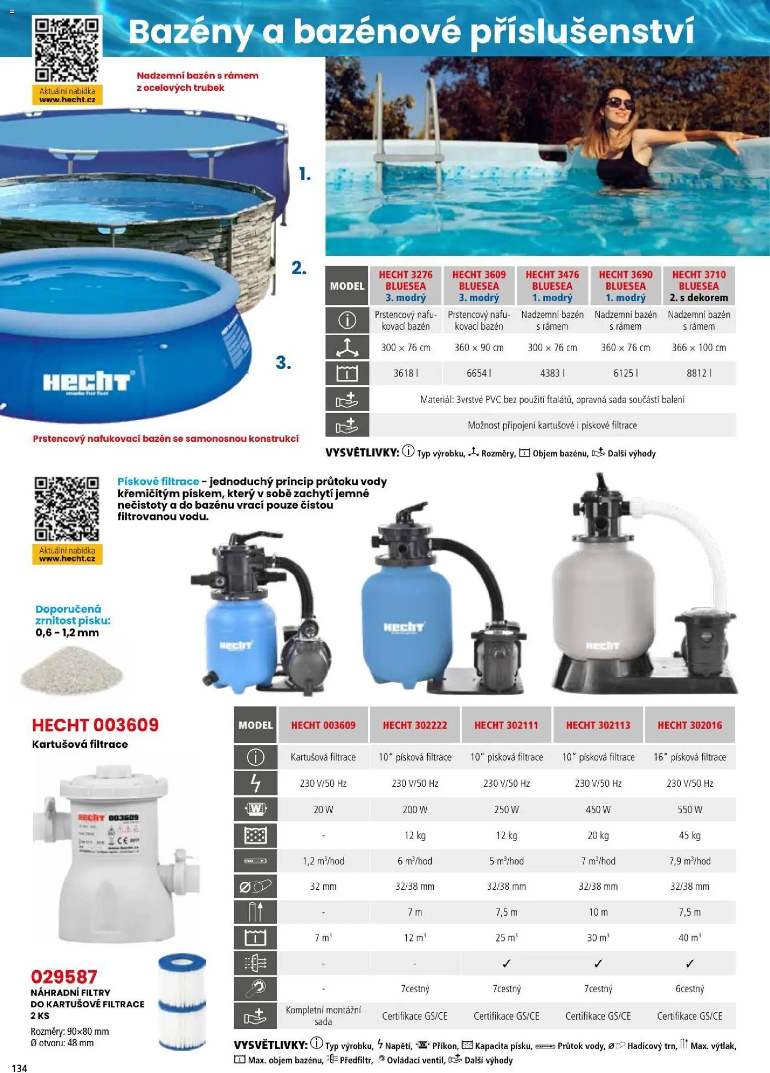 Hecht katalog - Léto - podzim 2026 od 21.08.2026 | Strana: 134 | Produkty: Bazény, Hecht, Písková filtrace, Bazén