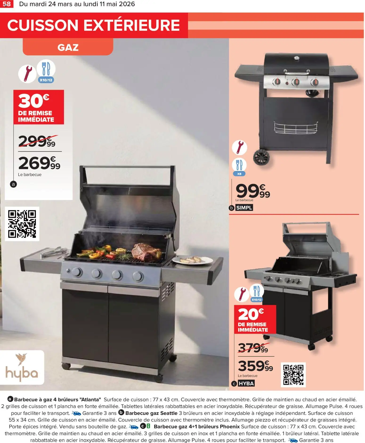 {H1} | Page: 58 | Produits: Tablette, Barbecue, Thermomètre, Porte