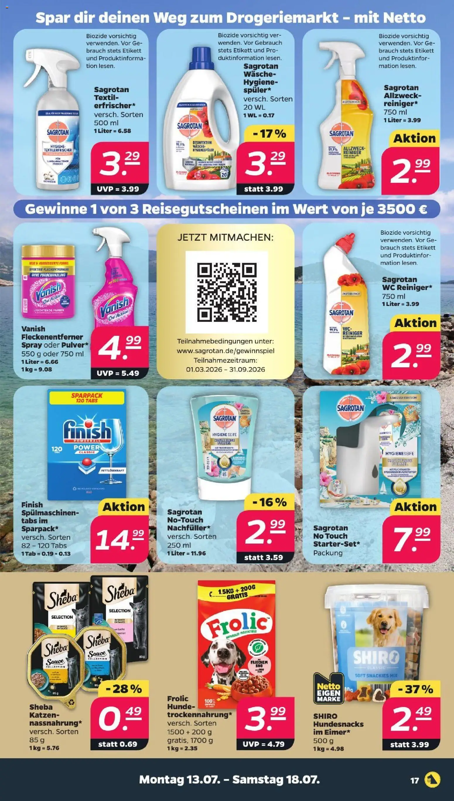 Netto Prospekt – gültig ab 13.07.2026 | Seite: 17 | Produkte: Sheba, Finish, Seife, Fleckenentferner