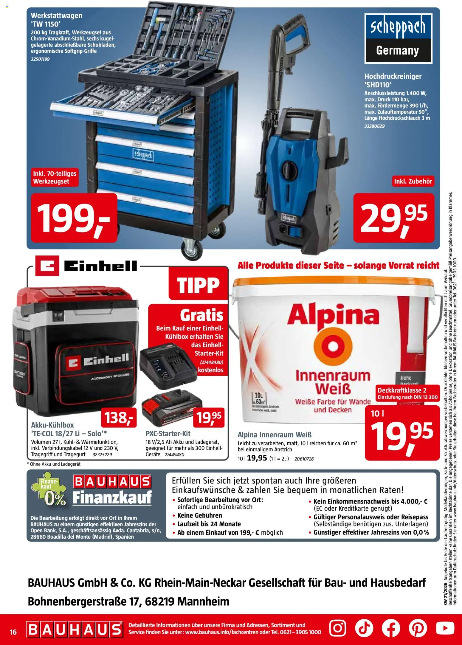 Bauhaus Prospekt 	 – gültig ab 16.05.2026 | Seite: 16 | Produkte: Hochdruckreiniger, Ladegerät