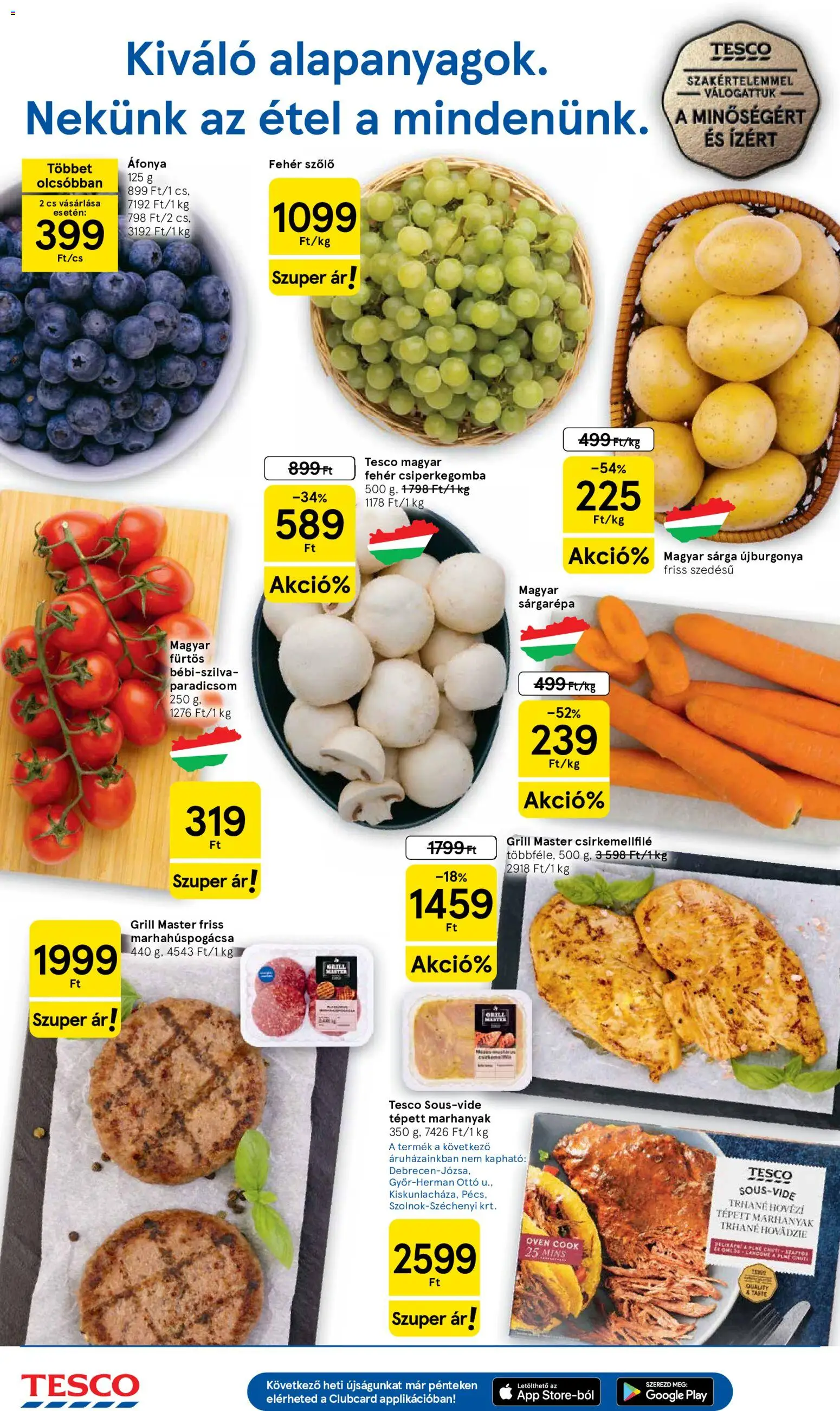 Tesco akciós ujság - amely érvényes a következő dátumtól: 2026.07.23. | Oldal: 2 | Termékek: Áfonya, Sárgarépa, Grill, Paradicsom