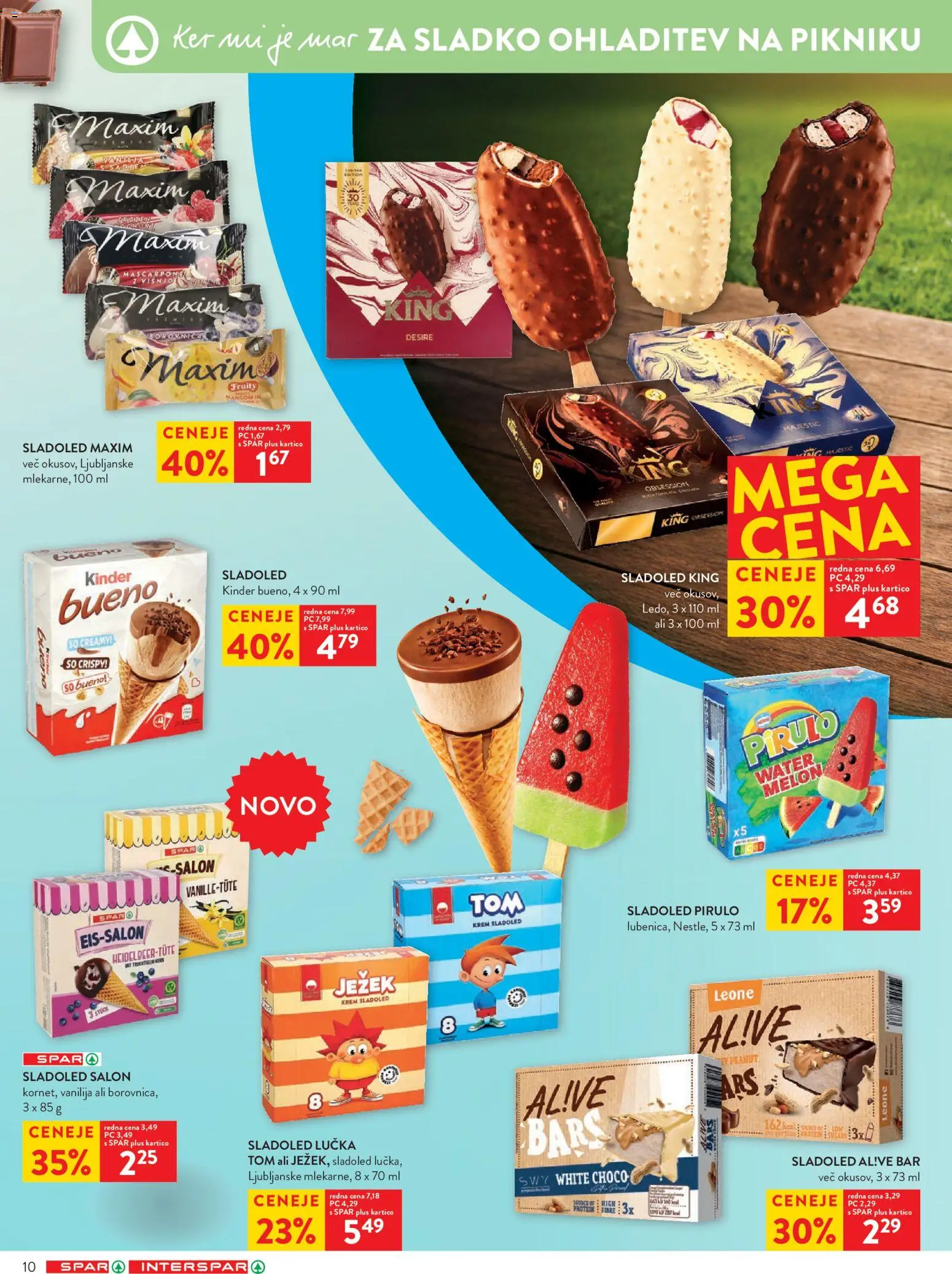 Novi Spar katalog ponudbe – veljaven od 20.05.2026 | Stran: 10 | Izdelki: Sladoled