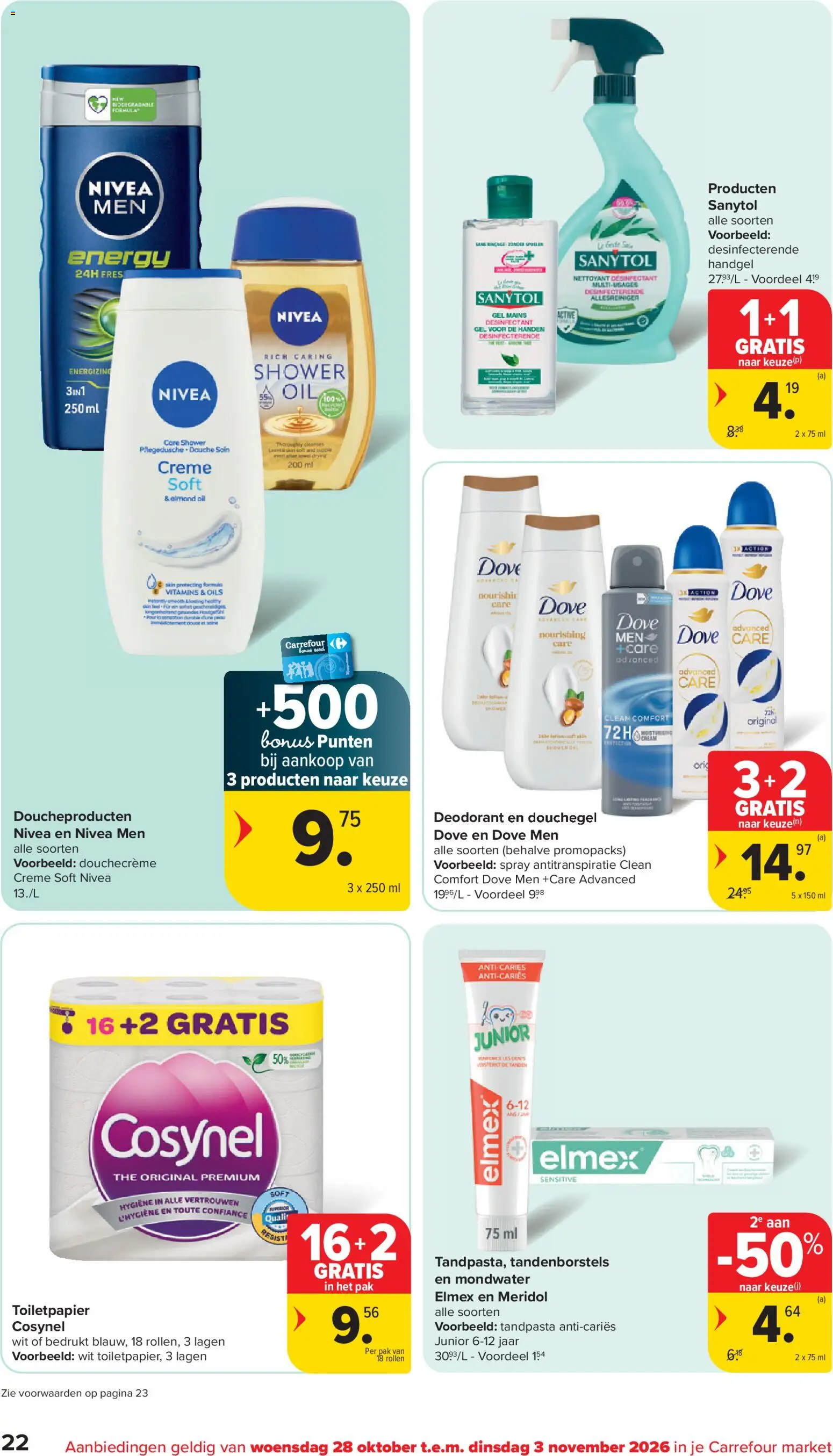 {H1} | Pagina: 22 | Producten: Allesreiniger, Toiletpapier, Crème, Mondwater