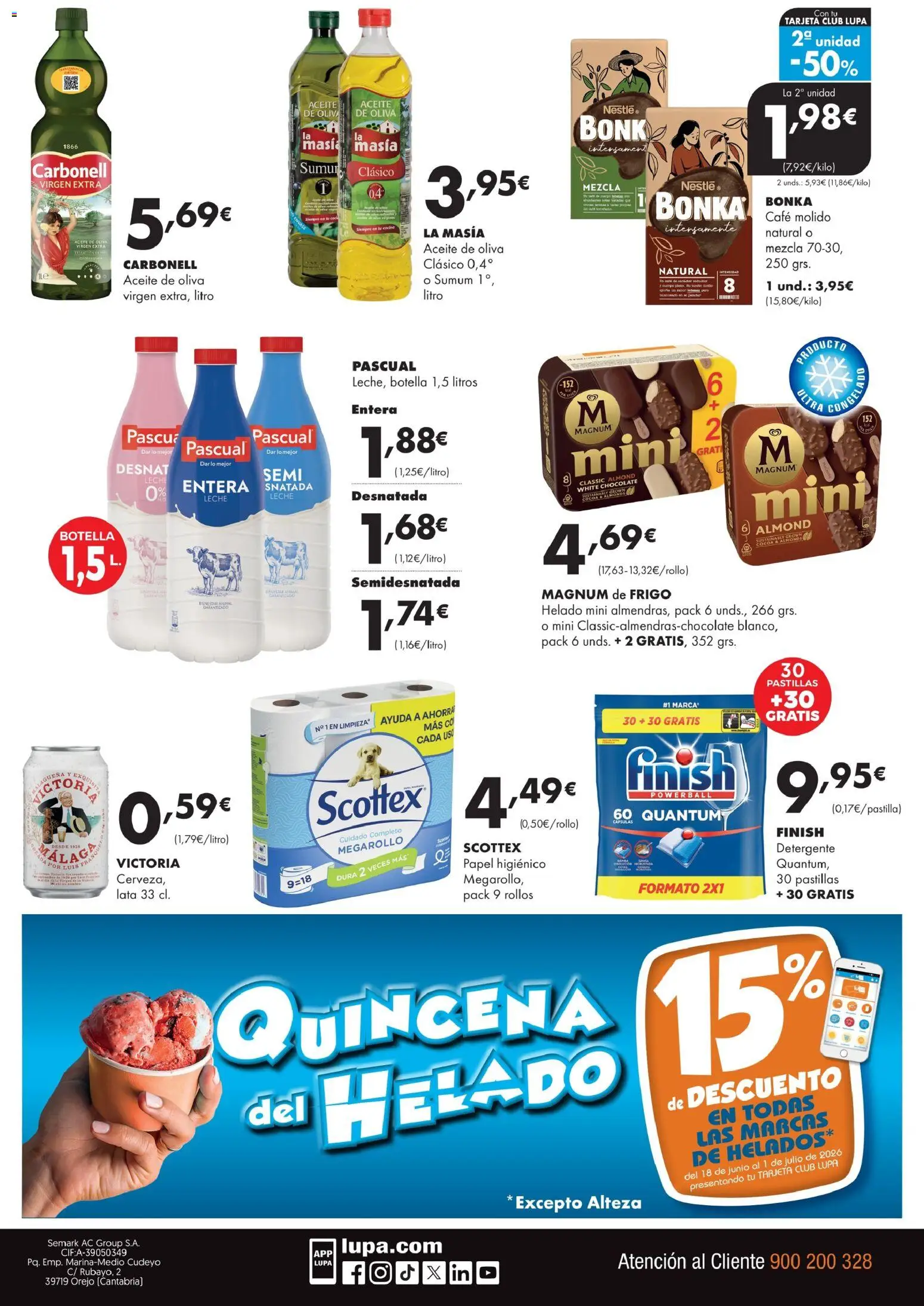 Lupa Supermercados folleto │ válido desde el 25/06/2026 | Página: 4 | Productos: Aceite, Chocolate, Café molido, Aceite de oliva virgen extra