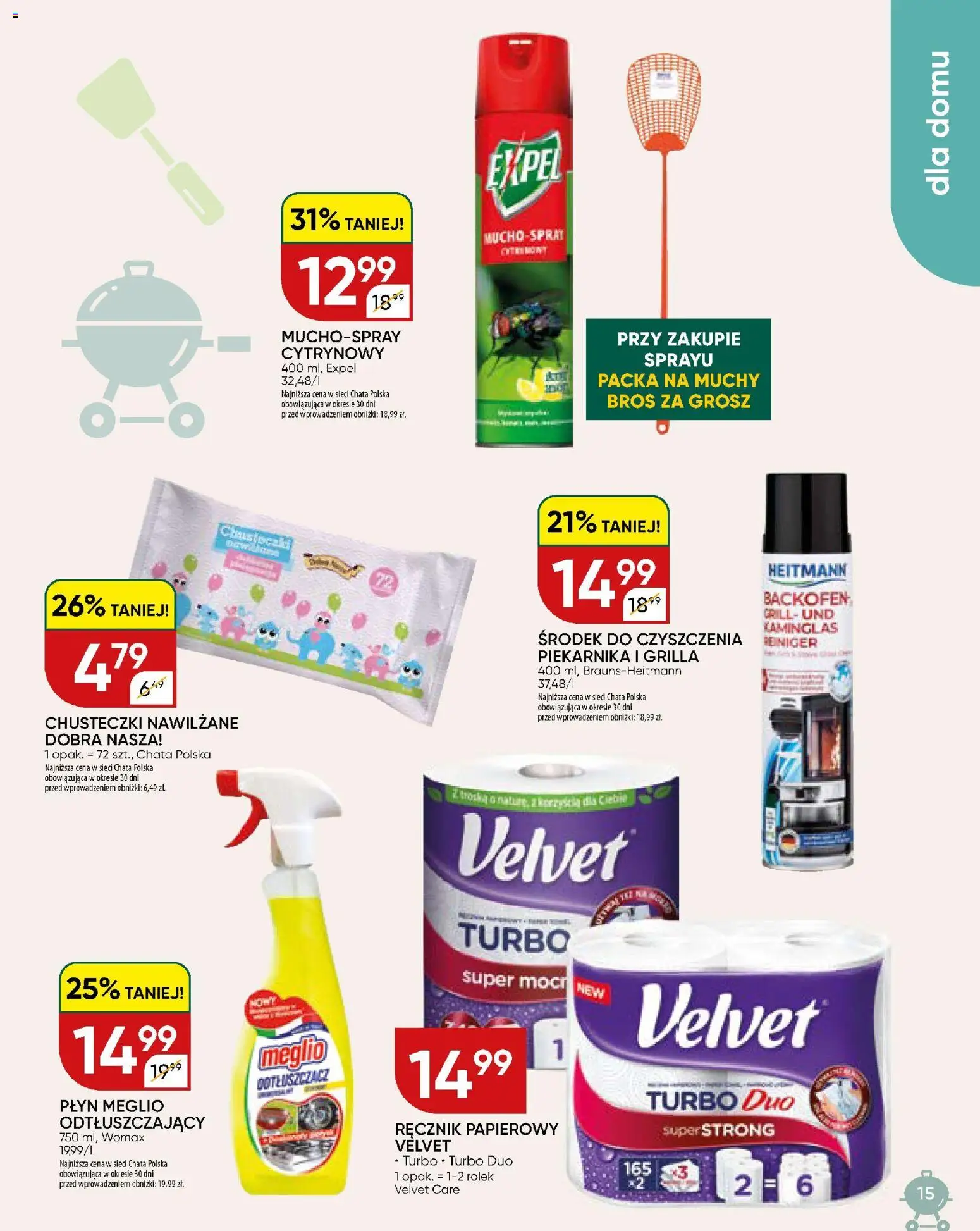 Chata Polska gazetka od 27.04.2026 | Strona: 15 | Produkty: Meglio, Grill, Ręcznik papierowy