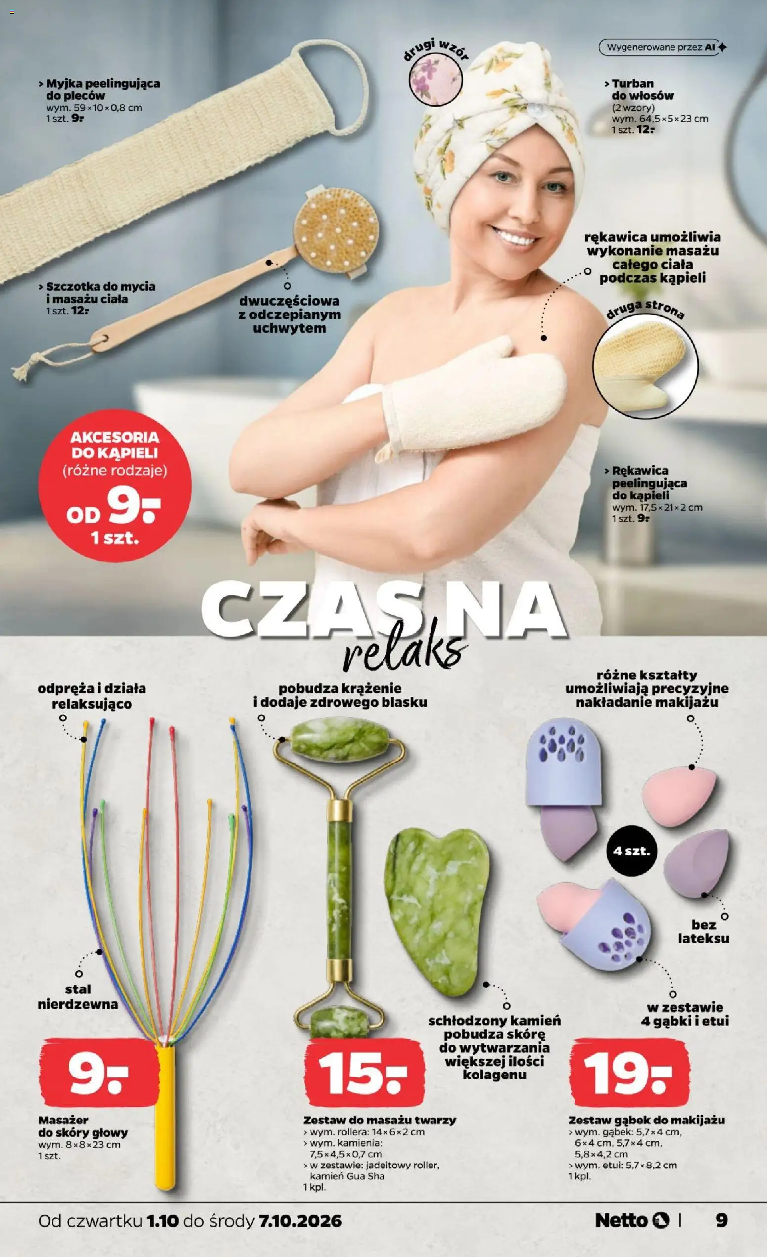 Netto gazetka od czwartku NonFood od 01.10.2026 | Strona: 9 | Produkty: Masażer, Szczotka, Body