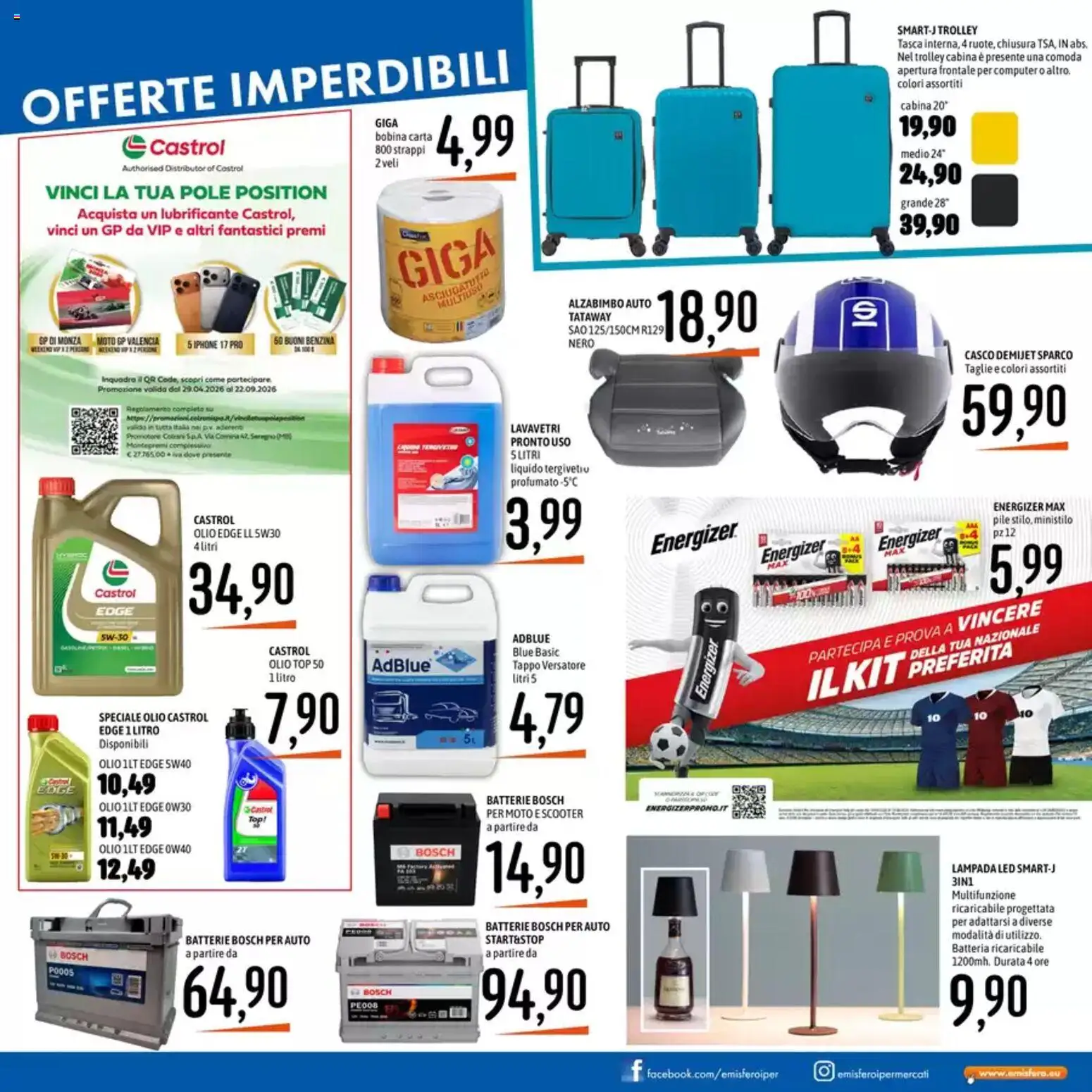 Volantino Emisfero del 28.05.2026 | Pagina: 27 | Prodotti: Pile, Lubrificante, Asciugatutto, Batterie