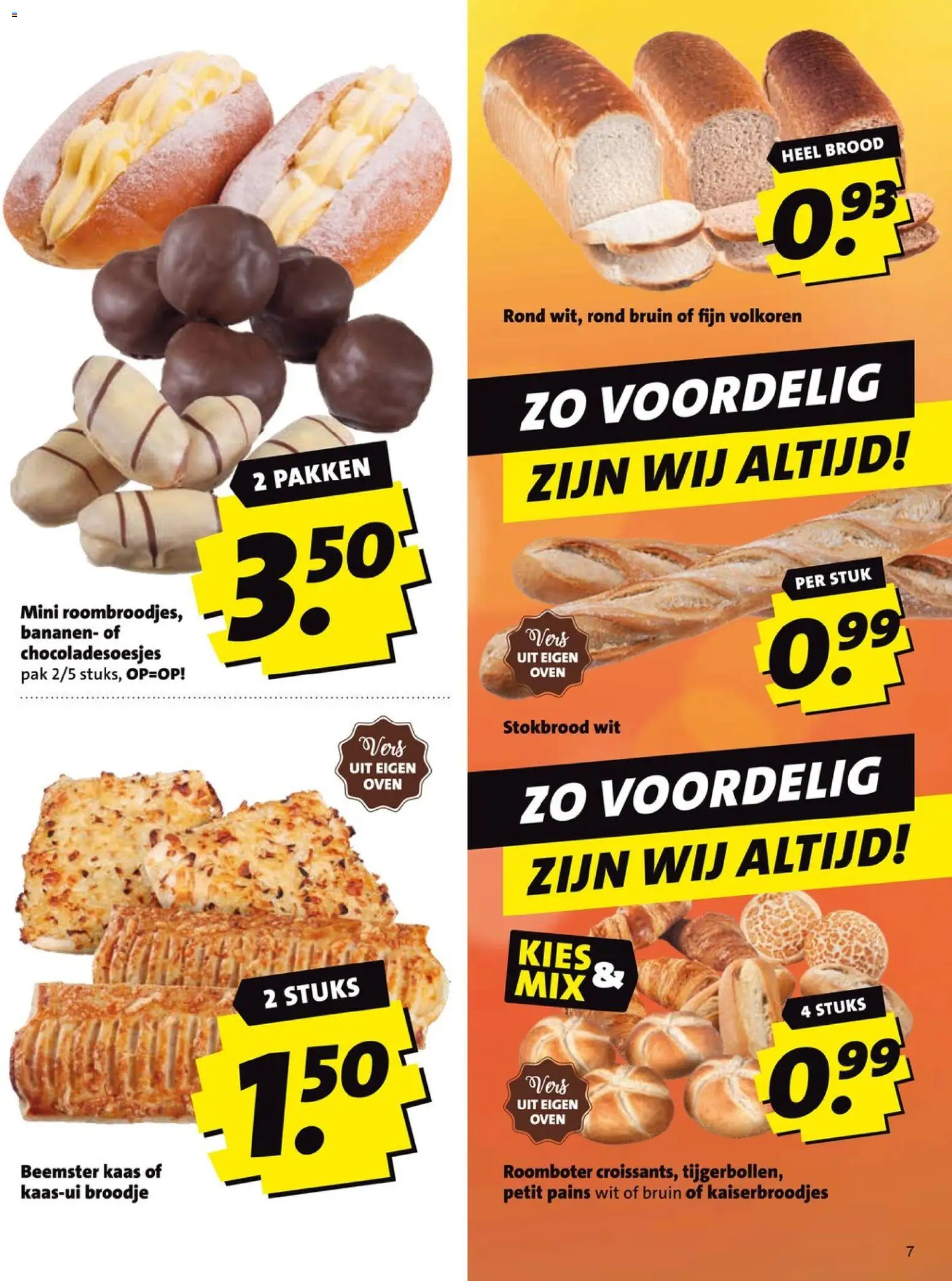 {H1} | Pagina: 7 | Producten: Brood, Roomboter, Stokbrood, Broodje